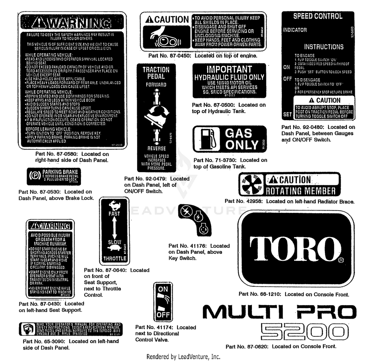SAFETY AND INSTRUCTION DECALS