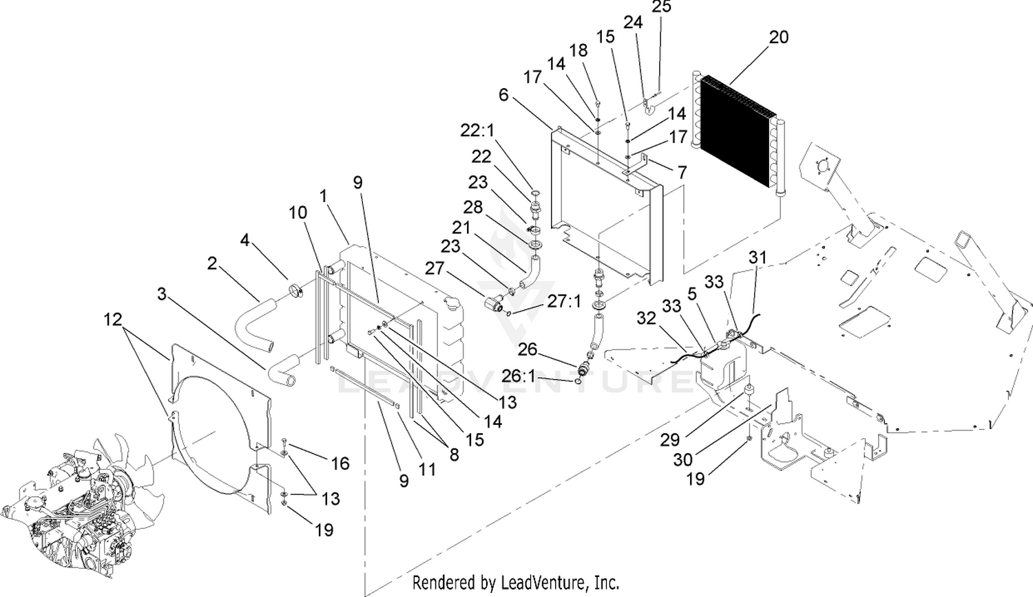 Oil Cooler and Radiator Assembly