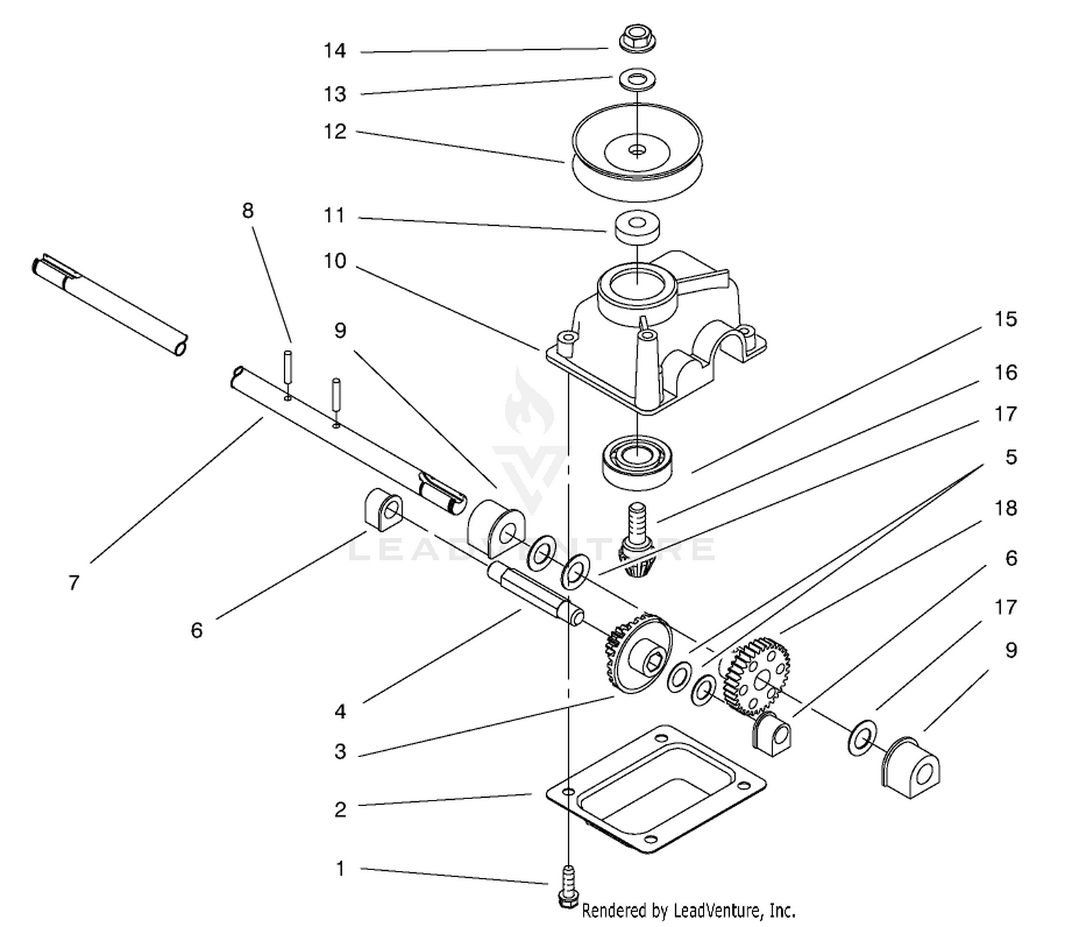 Gear Case Assembly-#71-9600