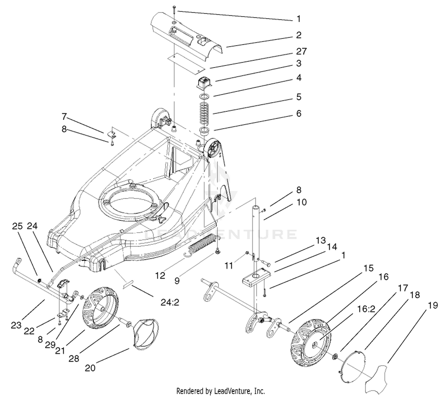 Height-Of-Cut And Wheel Assembly