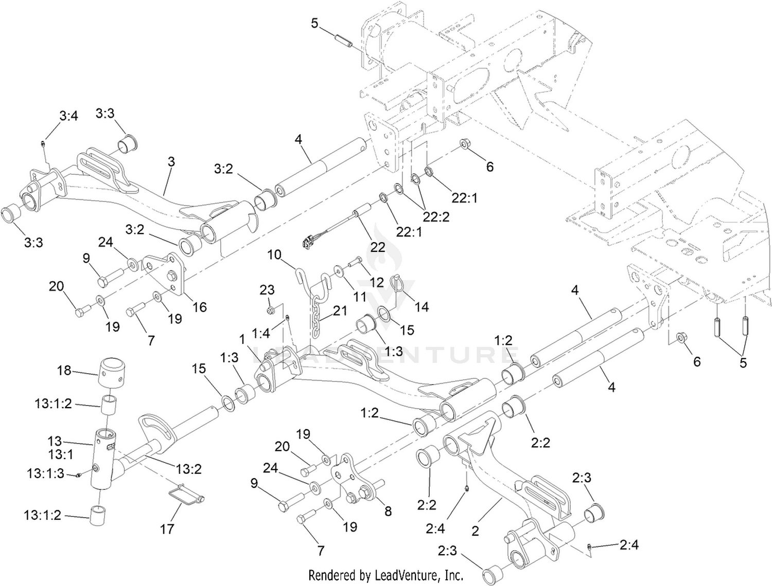 No. 1, 4 and 5 Lift Arm Assembly