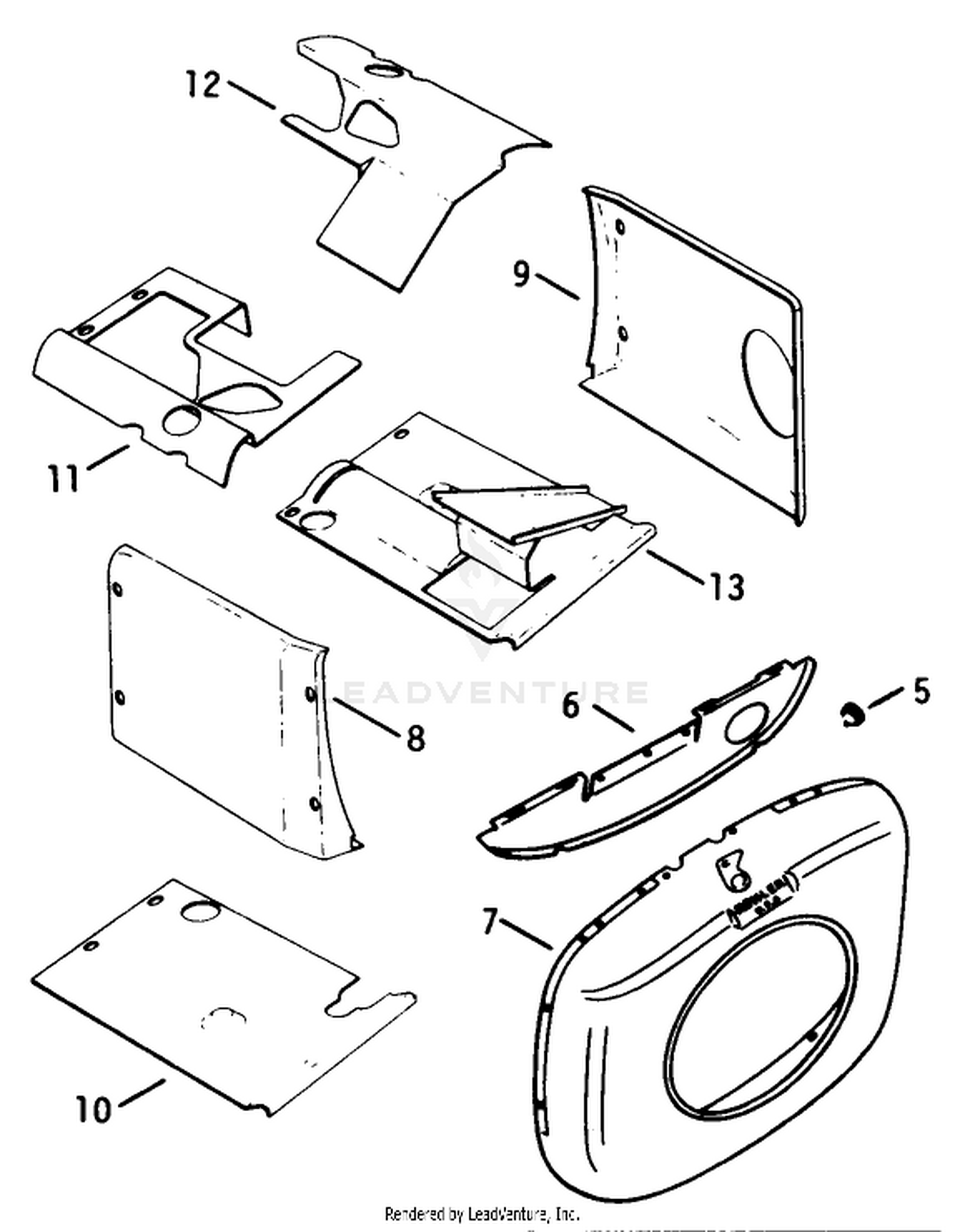 Baffles  Shroud-Engine Kohler Model No. K582qs Type No. Pc-36273a
