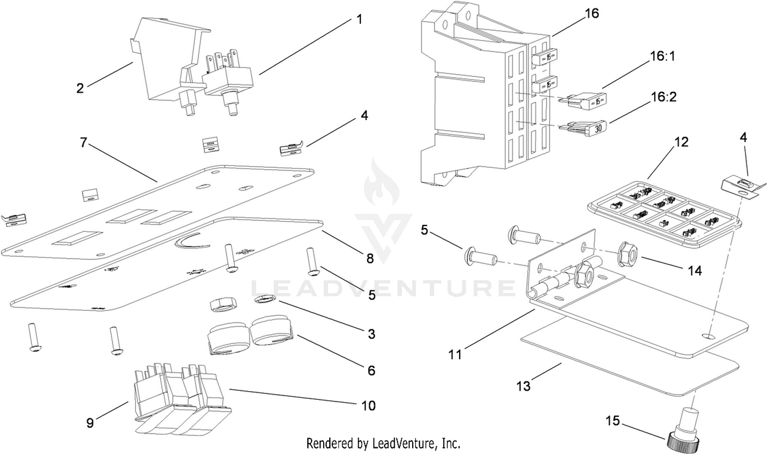 Switchplate and Fuse Block Cover  Cab Assembly
