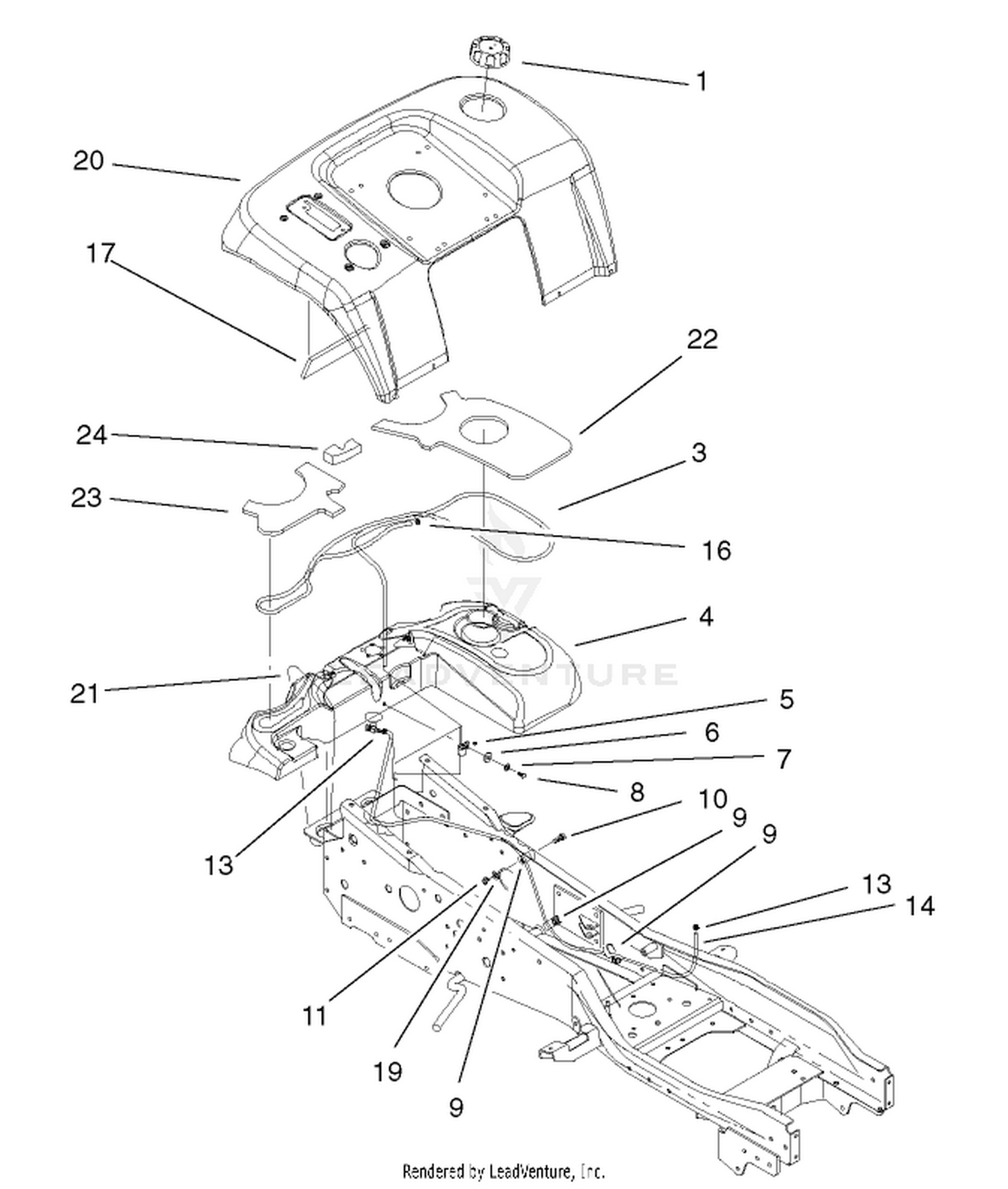 Fender  Fuel System Assembly
