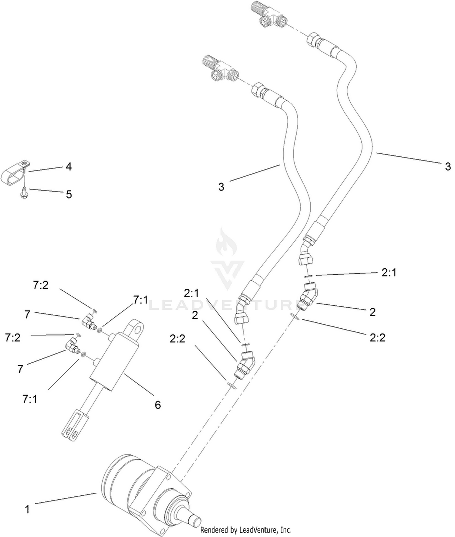 Left Hand Wheel Motor and Lift Cylinder Assembly