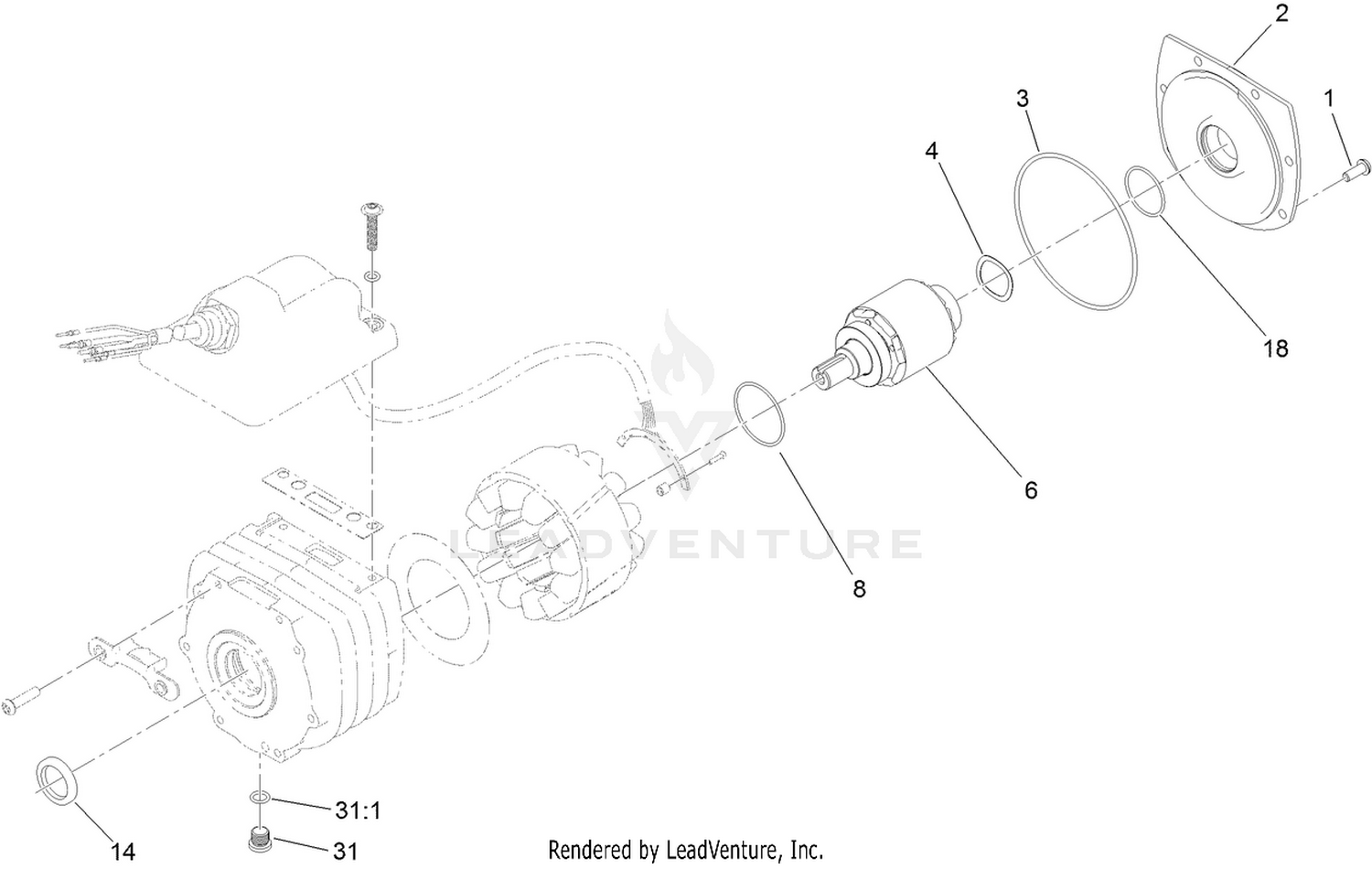 Direct Drive Electric Motor Assembly