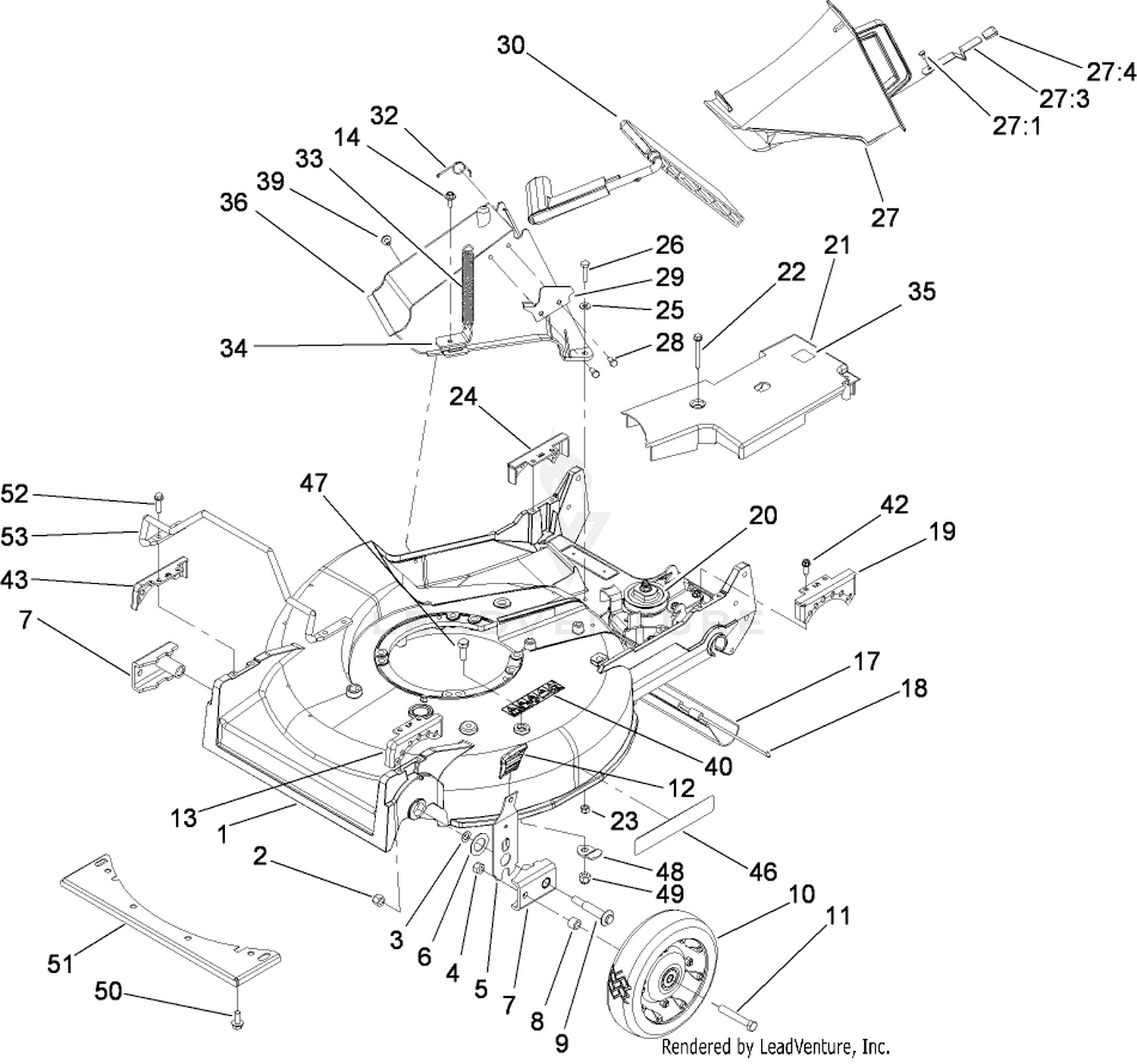 Housing, Chute and Wheel Assembly