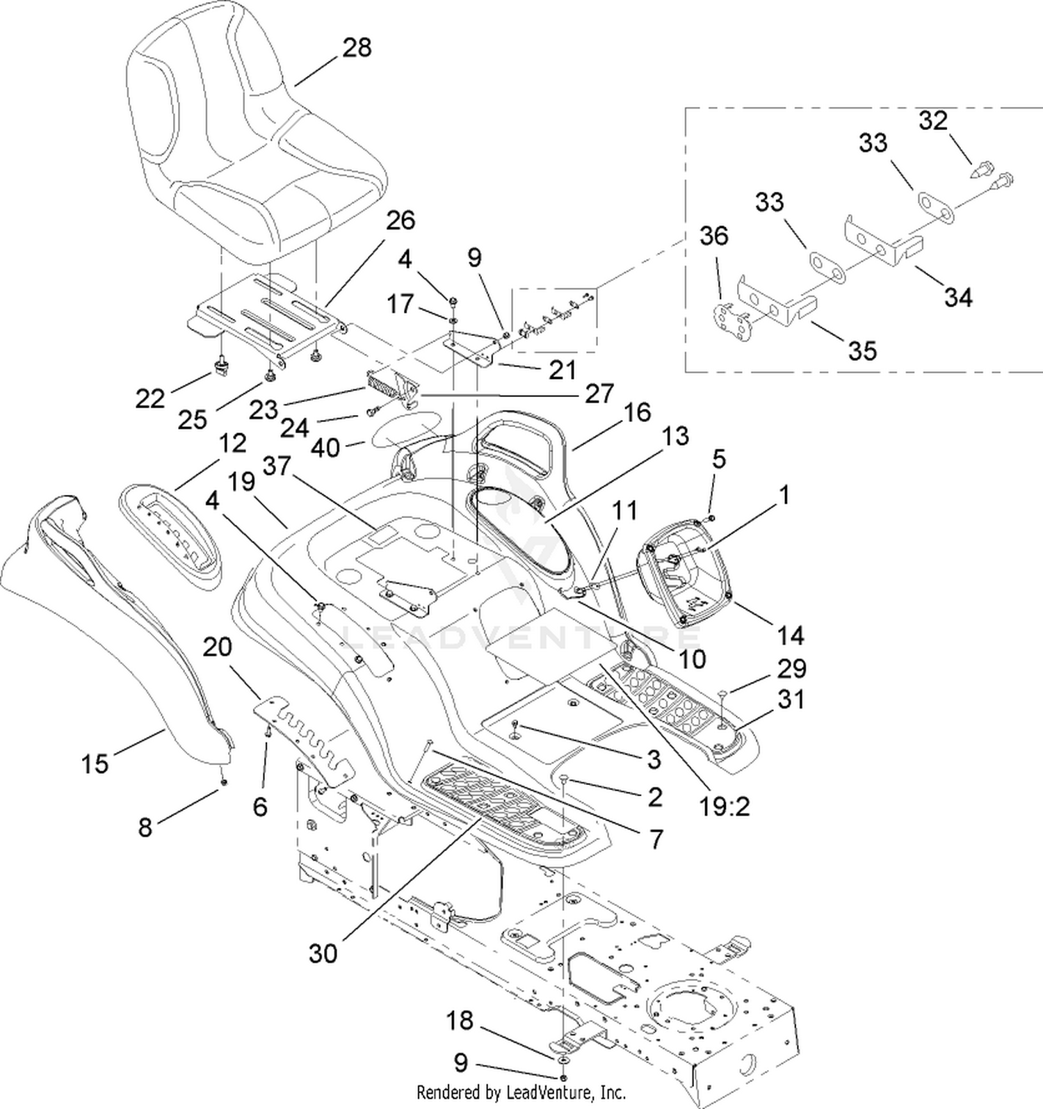 Seat and Fender Assembly
