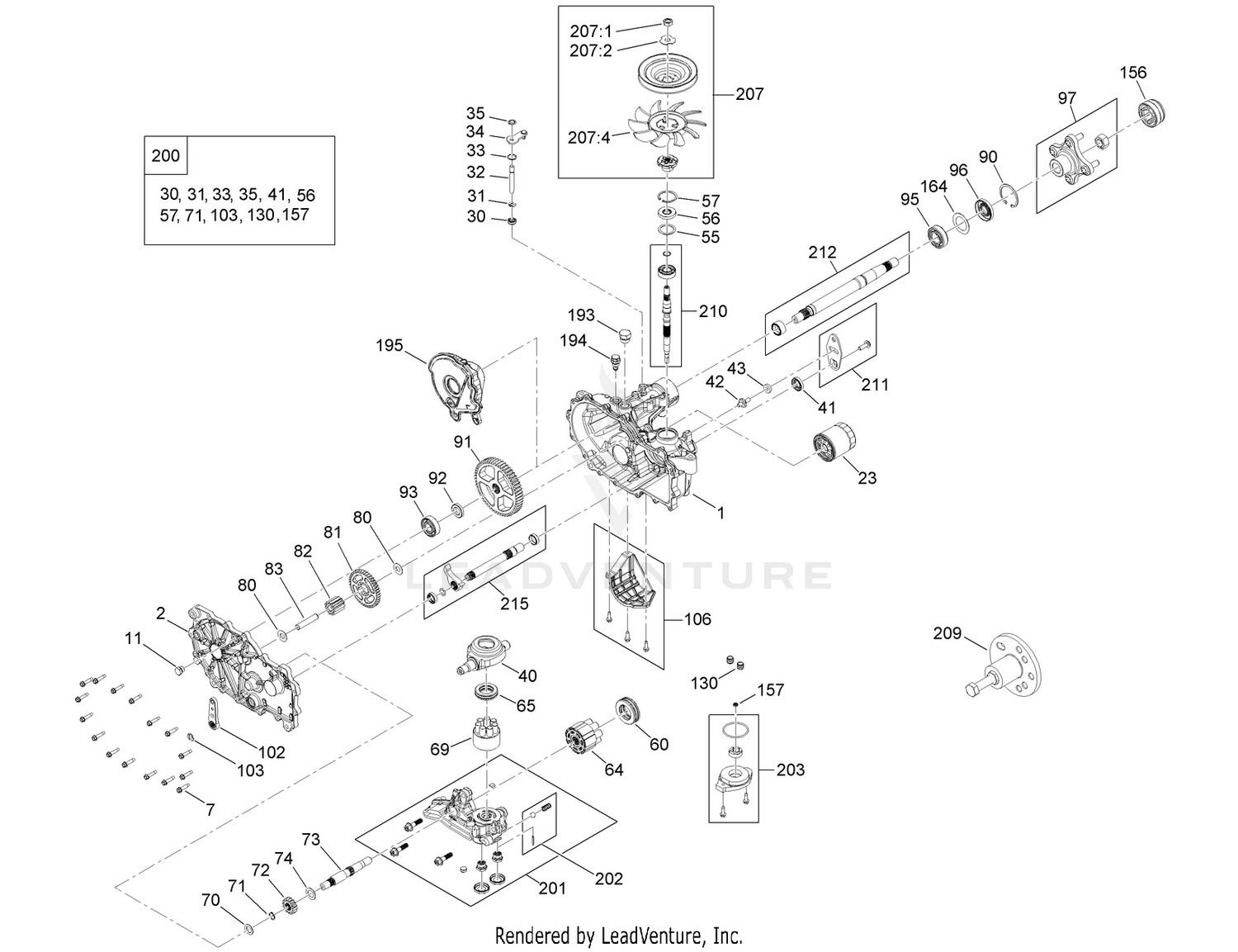 RH Hydro Transmission Assembly No. 140-8310