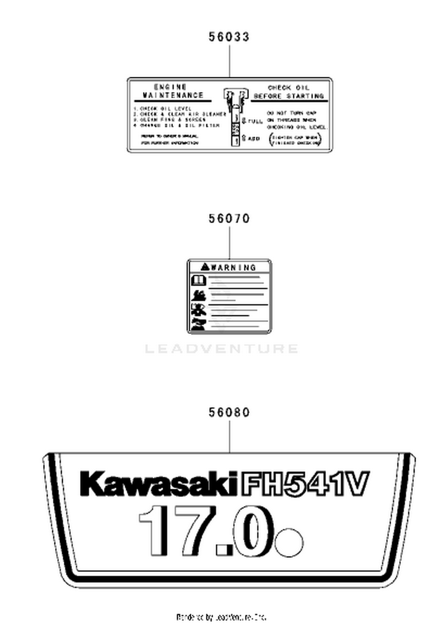 Label Assembly Kawasaki FH541V-AS04