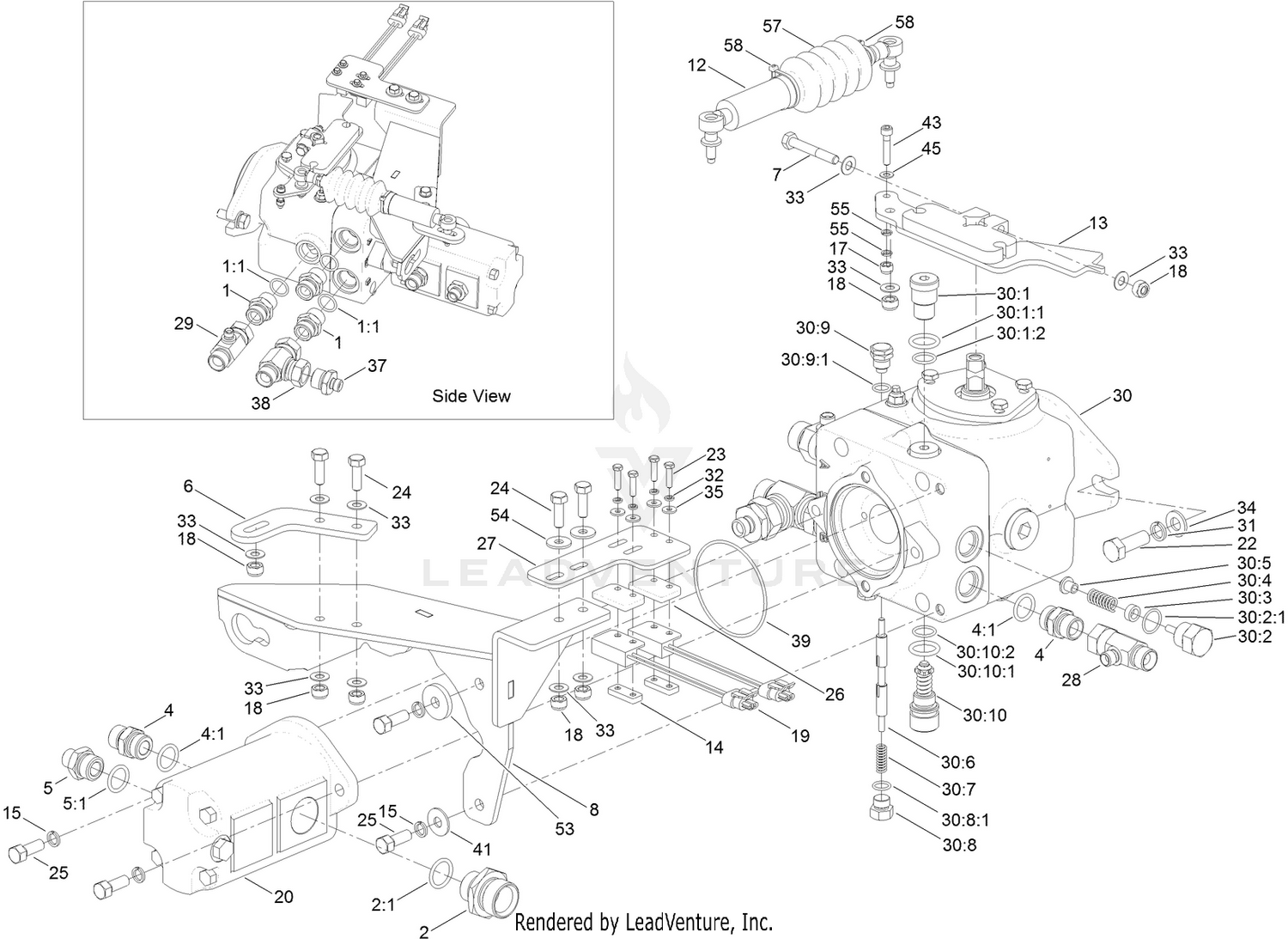 Transmission and Tandem Pump Assembly