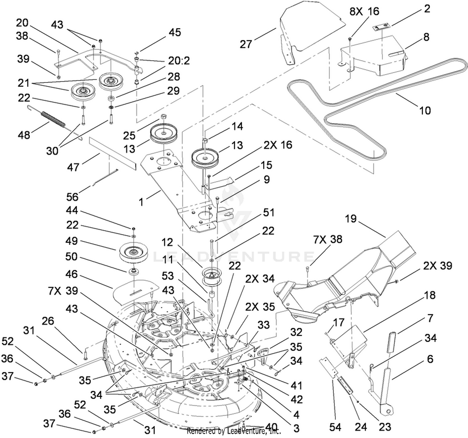 42 Inch Top Deck Assembly