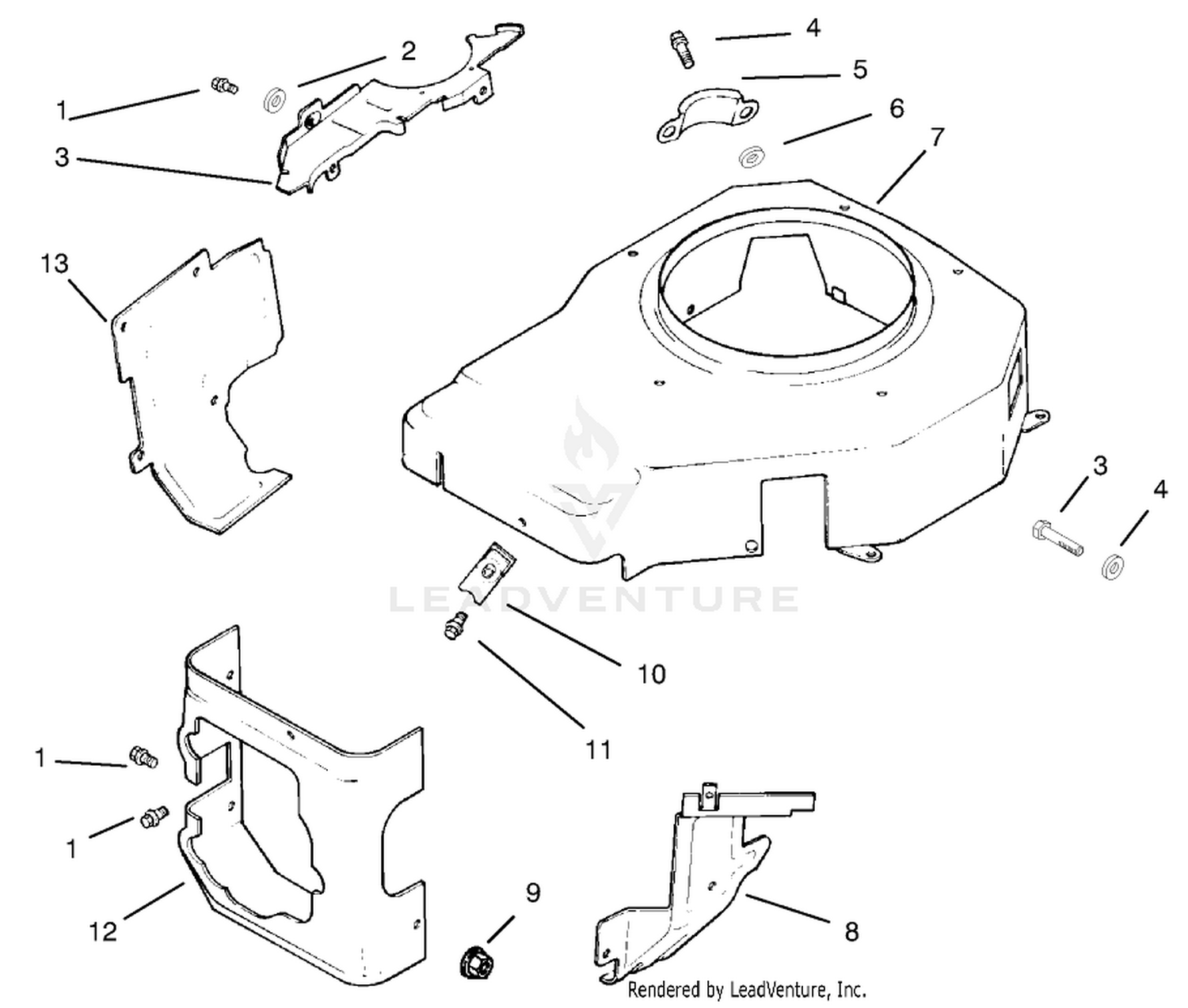 Blower Housing  Baffles Assembly Kohler Models Cv460s-26505 And Cv460s-26506