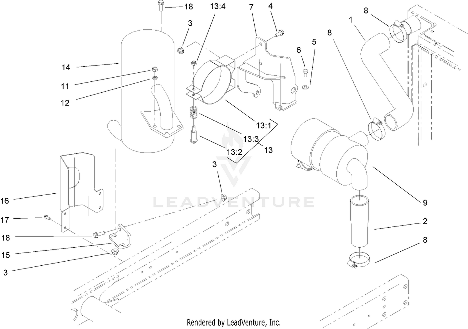 Air Cleaner and Muffler Assembly