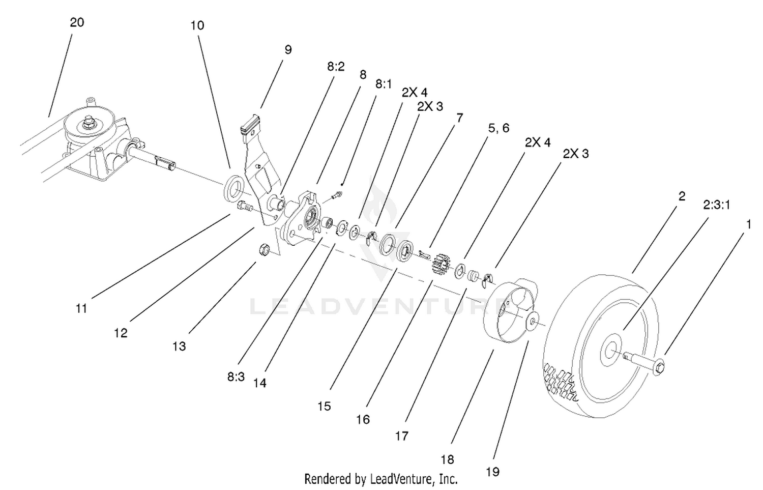 Gear Case  Wheel Assembly