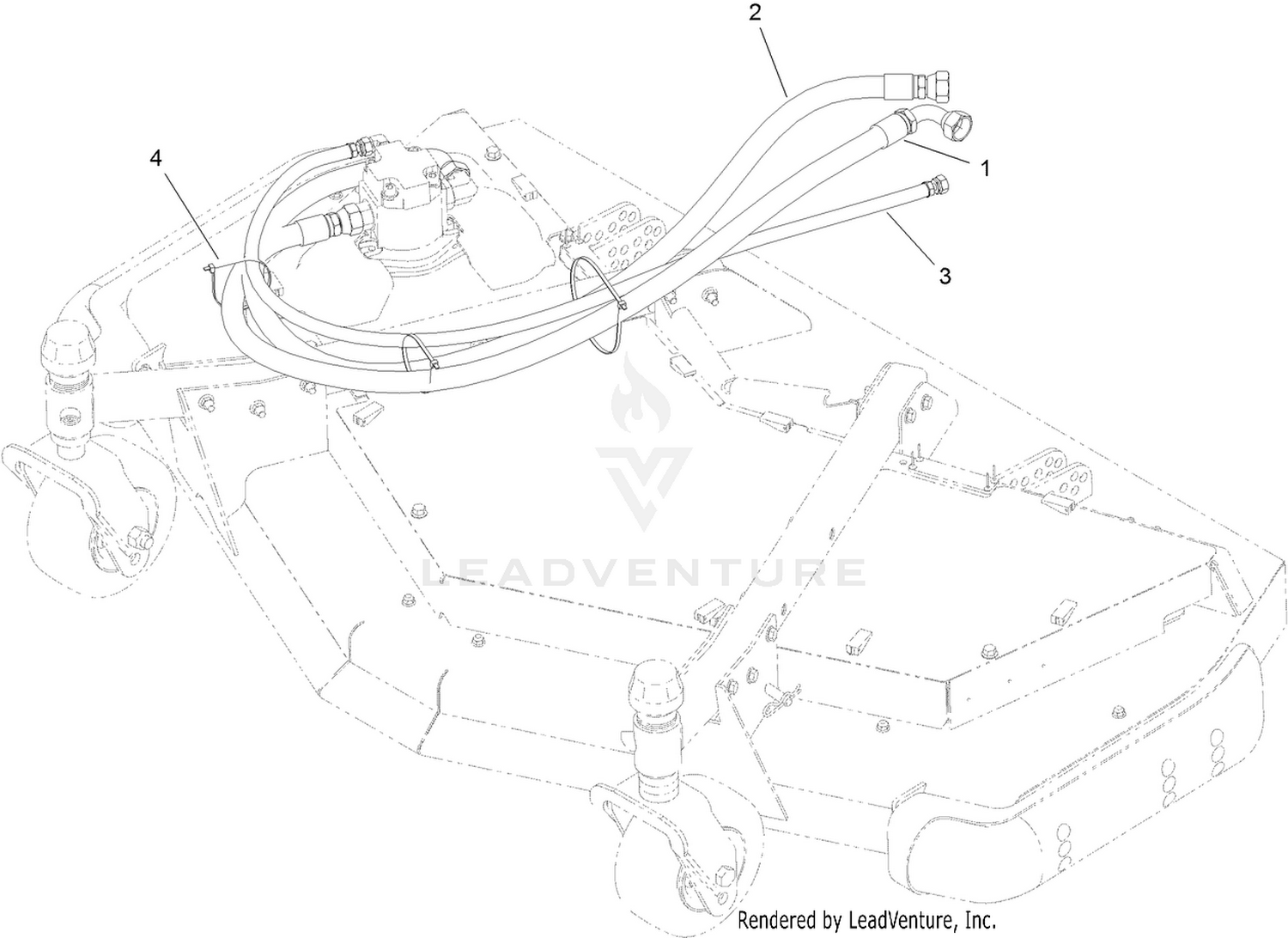 Front Deck Hose Routing Assembly