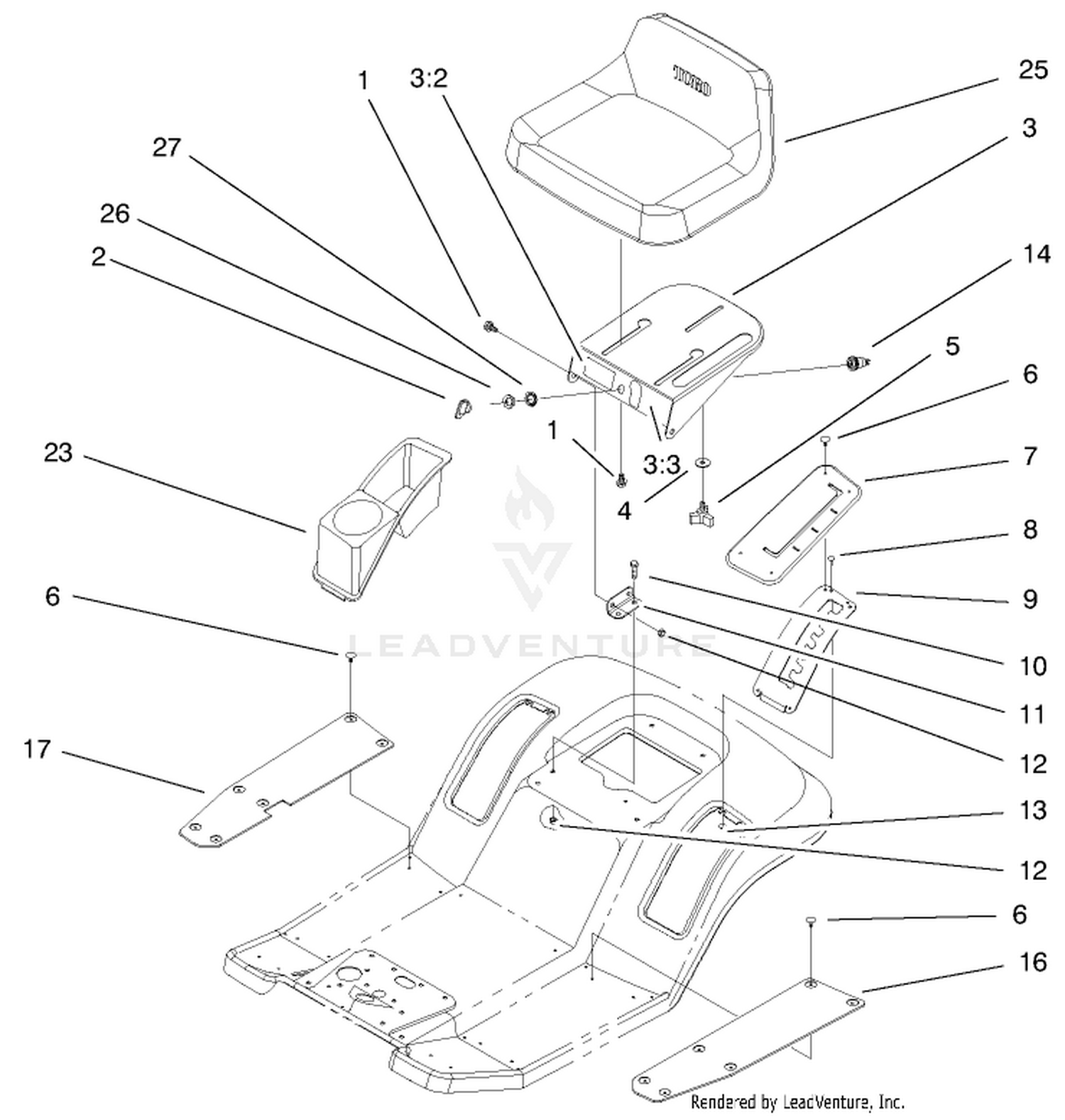Rear Body  Seat Assembly