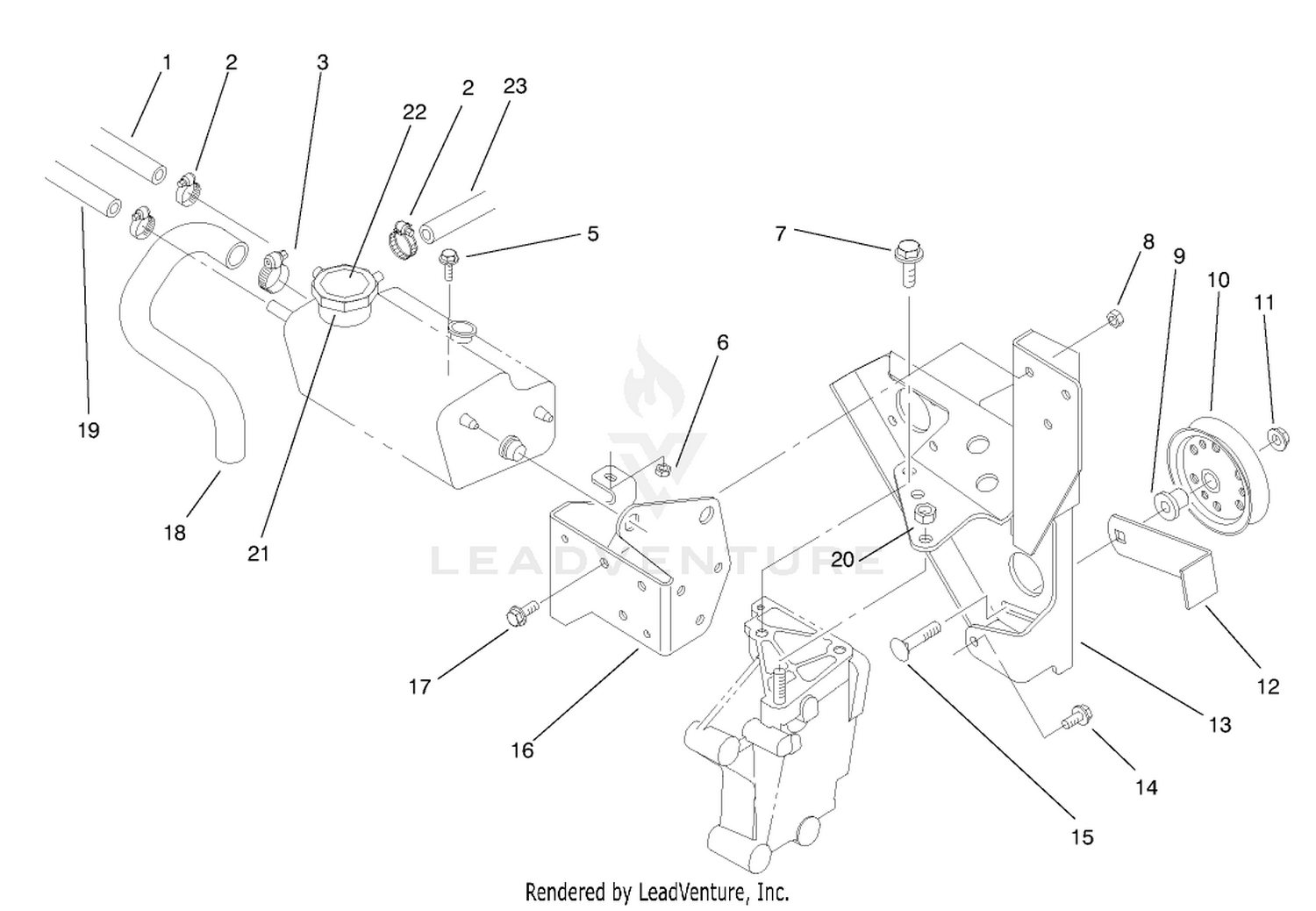 Fan Bracket and Degasser Assembly