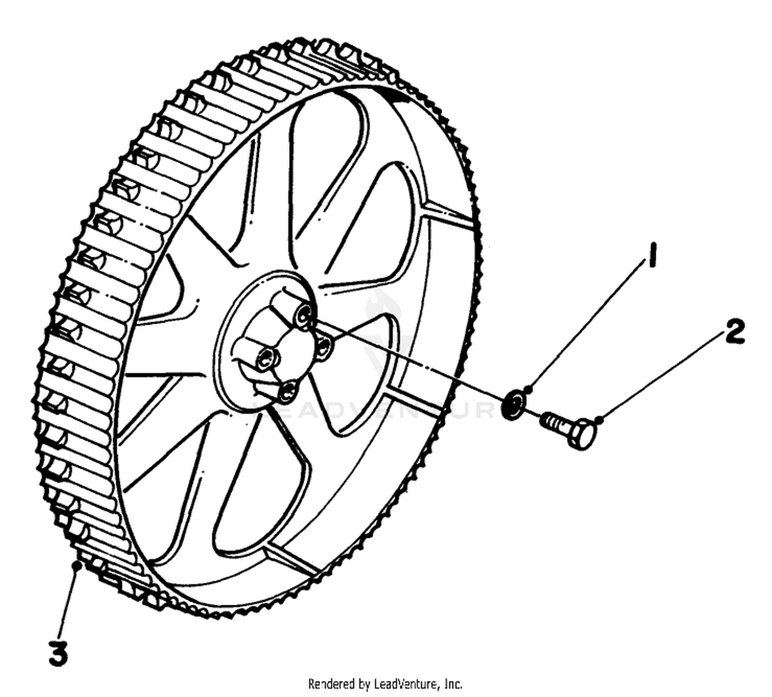 16" Cast Drive Wheel Kit No. 01336 (opt.)