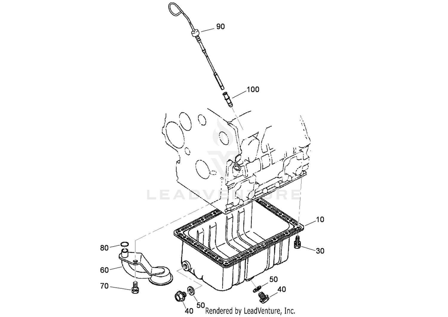 Dipstick, Guide and Oil Pan Assembly