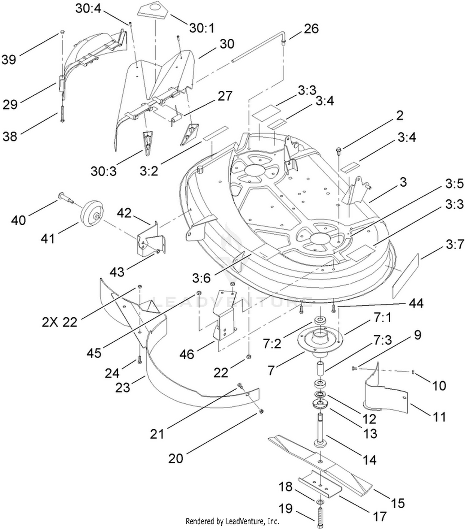 38 Inch Deck Assembly