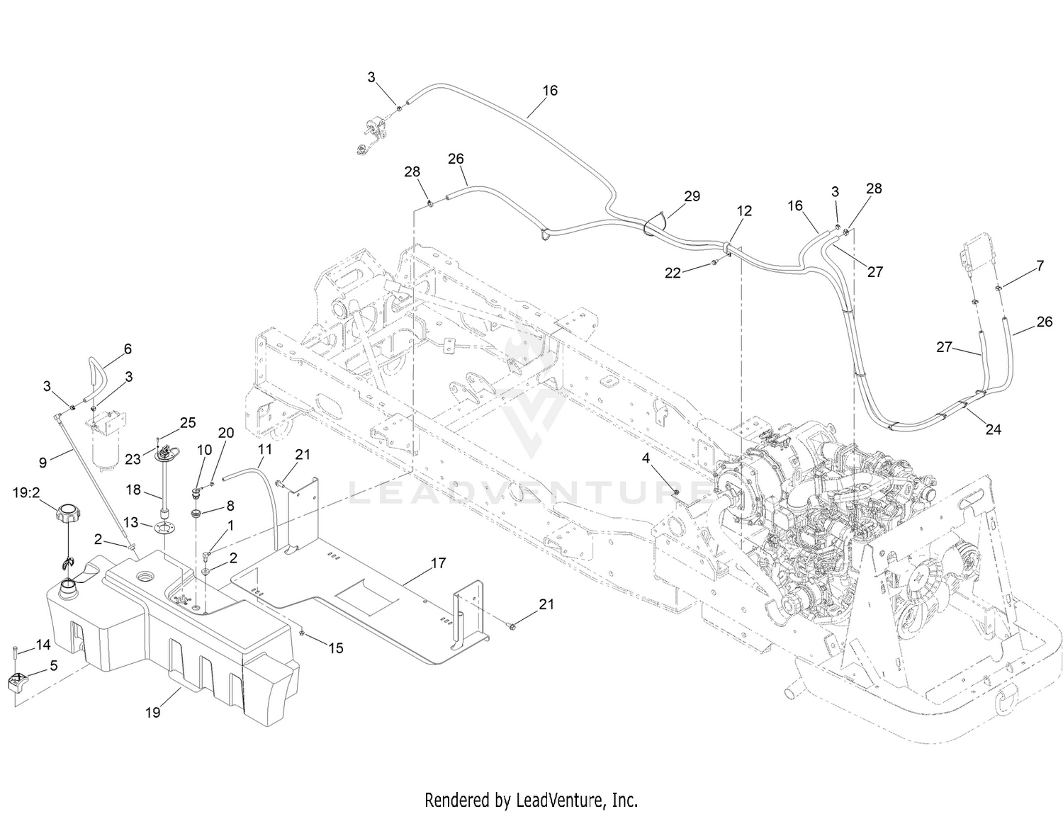Fuel Tank and Line Assembly