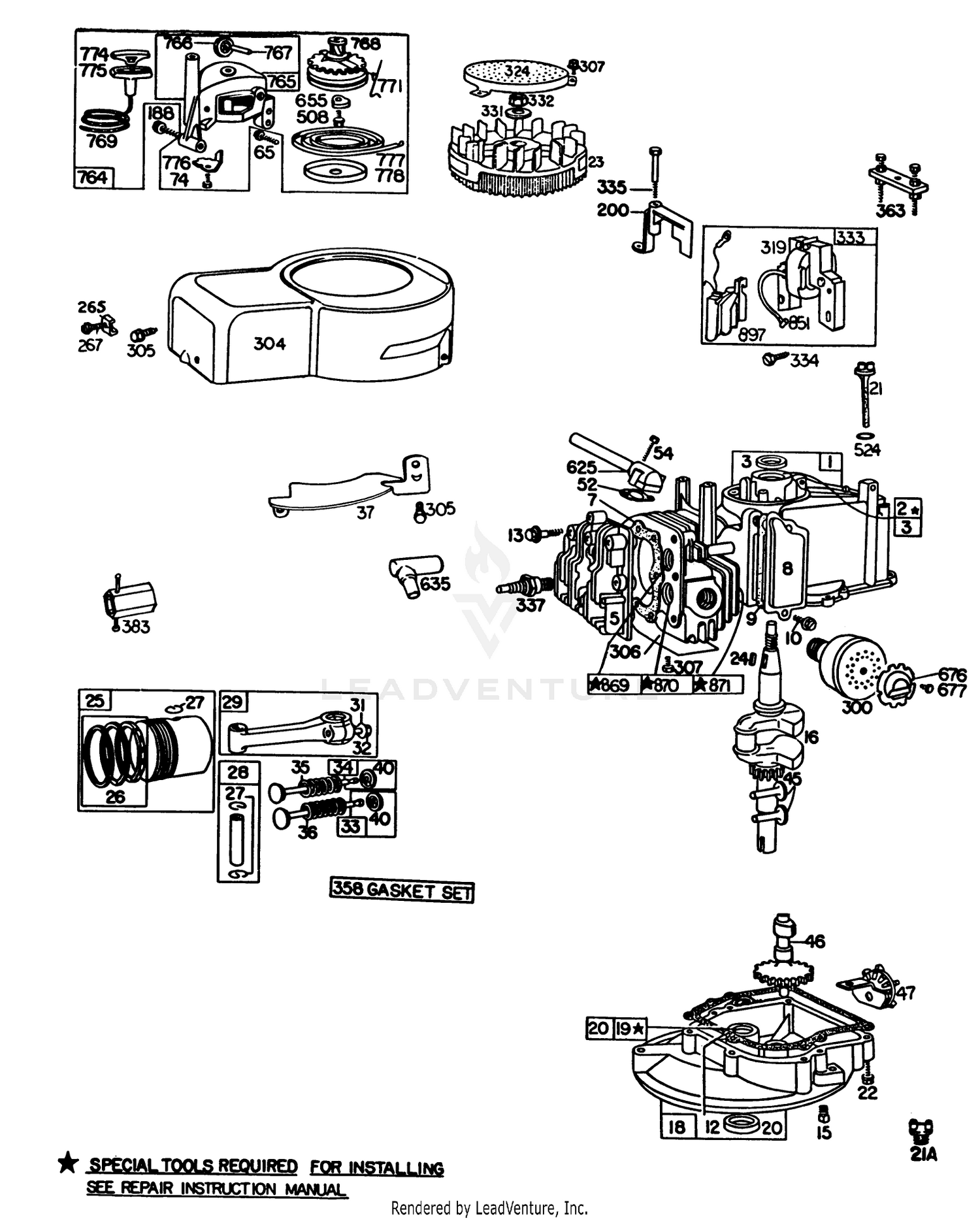 Engine Briggs  Stratton Model 92908-5205-01