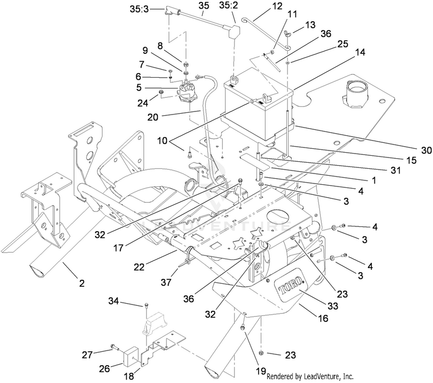 Frame and Battery Assembly