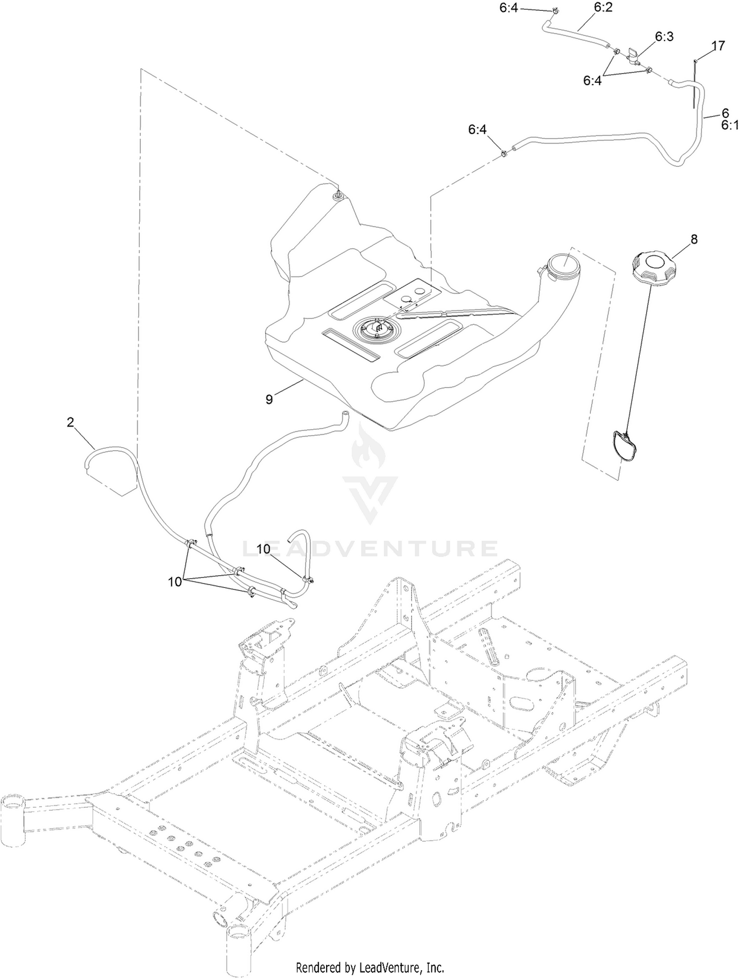 Fuel Tank and Vent Hose System Assembly