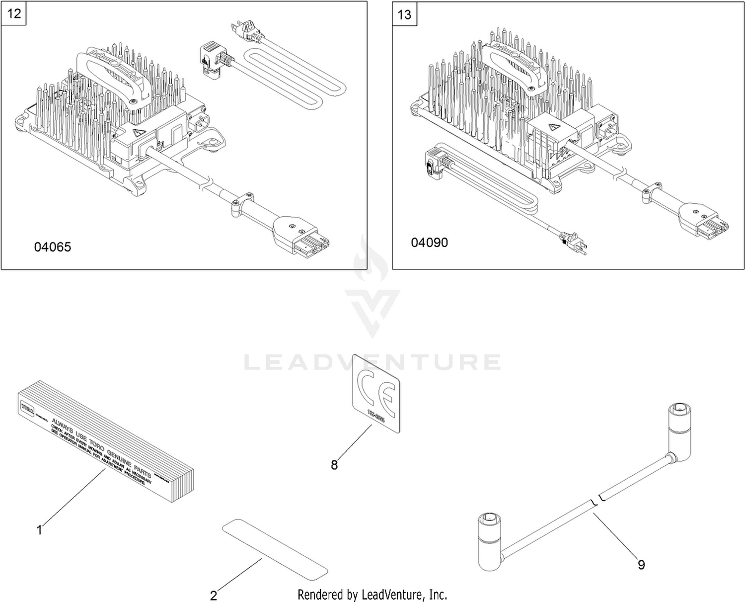 Charger and Miscellaneous Parts Assembly