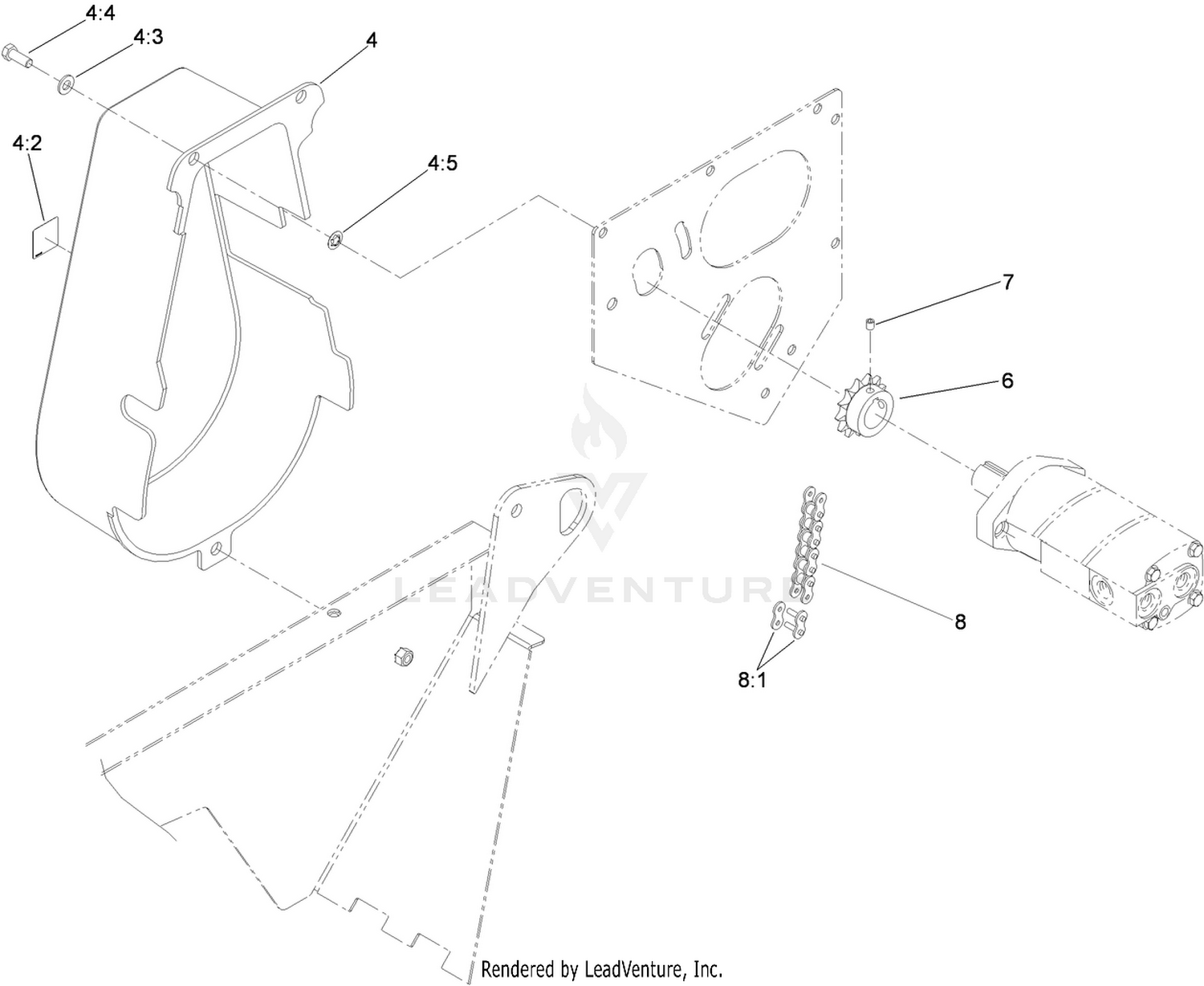 Chain, Sprocket and Guard Assembly