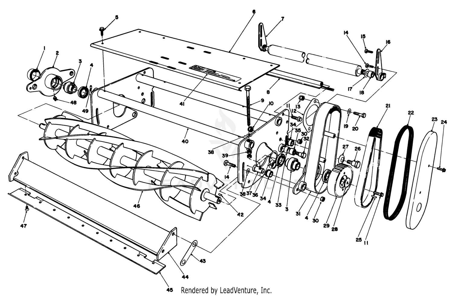 Cutting Unit-L.h. Assembly (5 Blade Model No. 03615  7 Blade Model No. 03617)