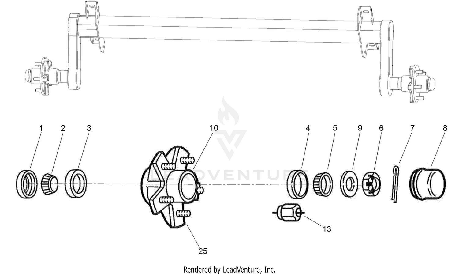Axle and Hub Assembly No. SVP20000