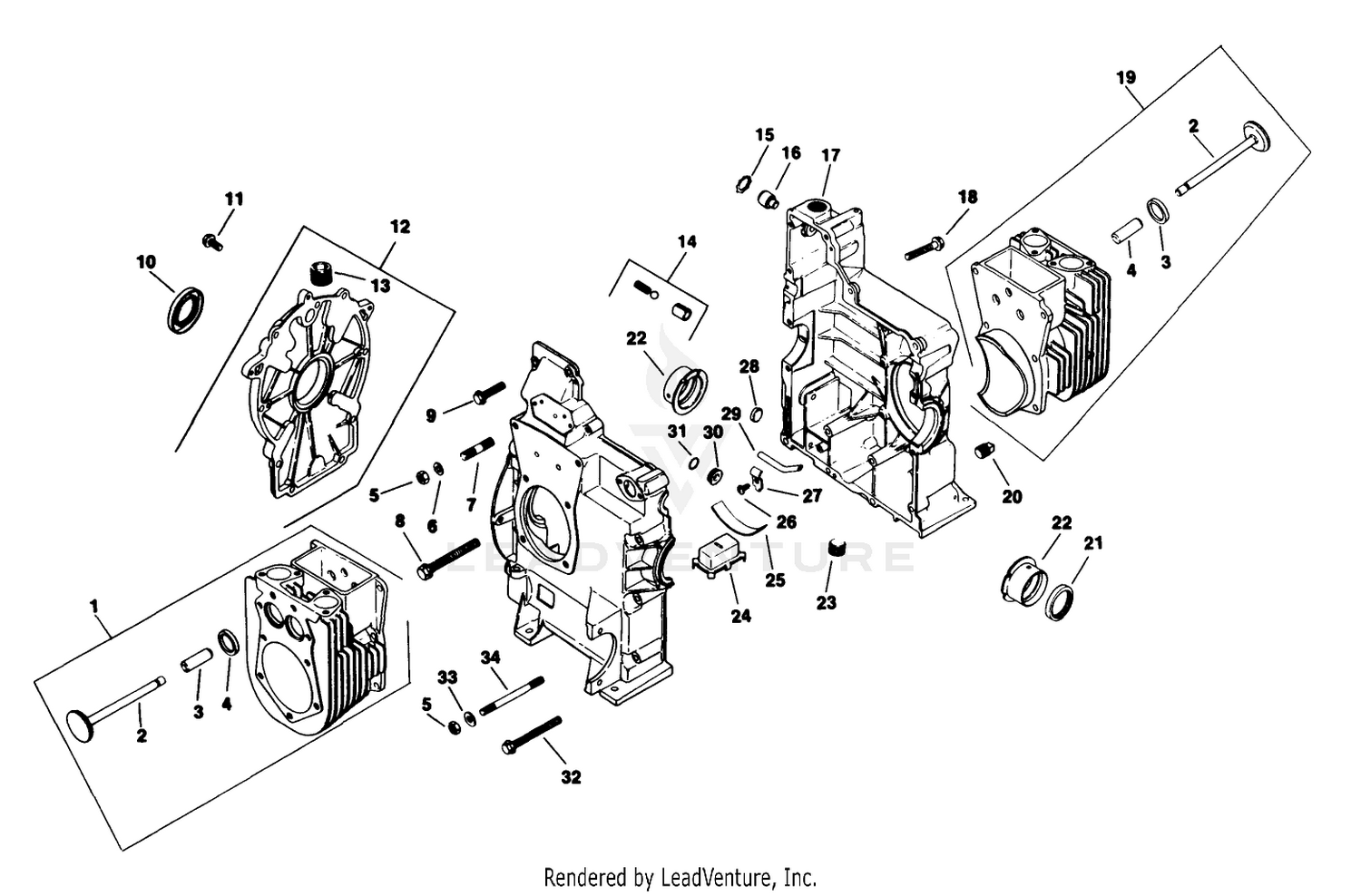Crankcase-Engine Kohler Model No. M18qs-24657 (continued)