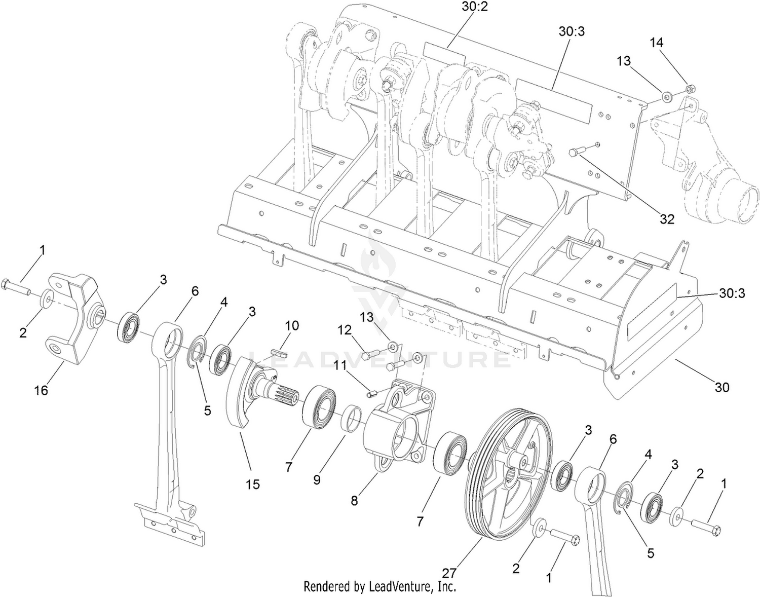 Right Hand No. 1 and No. 2 Crank Arm Assembly