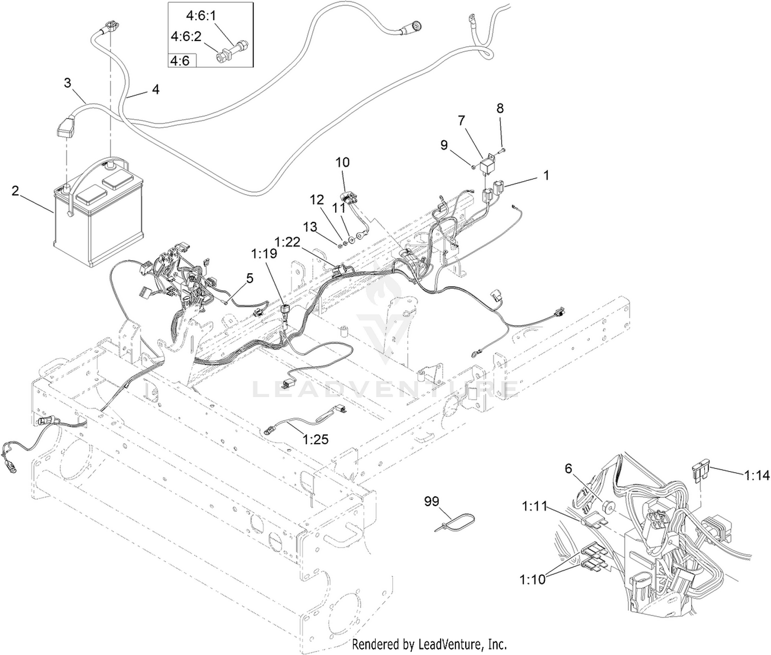 Wire Harness and Battery Assembly