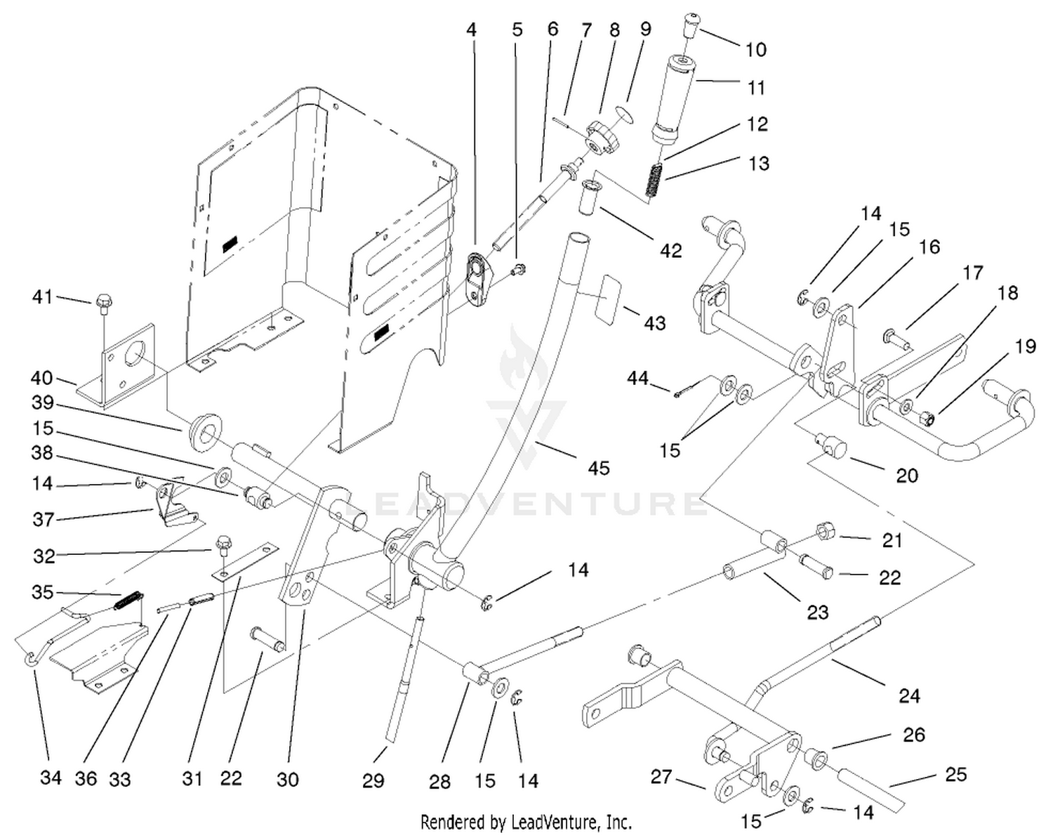 Lift Lever Arm And Hoc Assembly