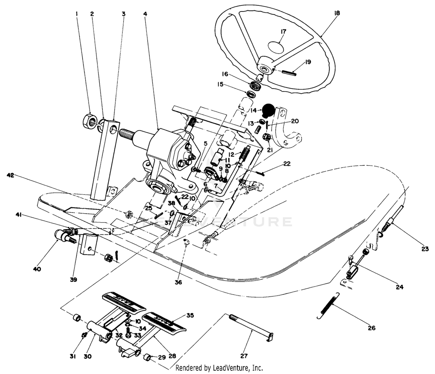 Pedals And Steering Wheel Assembly