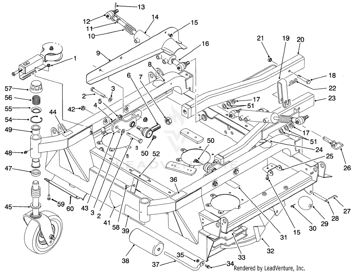 Center Deck  Carrier Frame Assembly