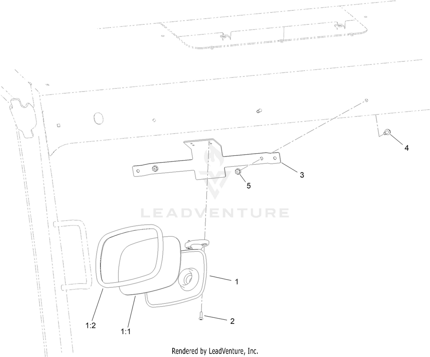 OutCross Interior Mirror Assembly  (Models 07511AA and 07511BA)