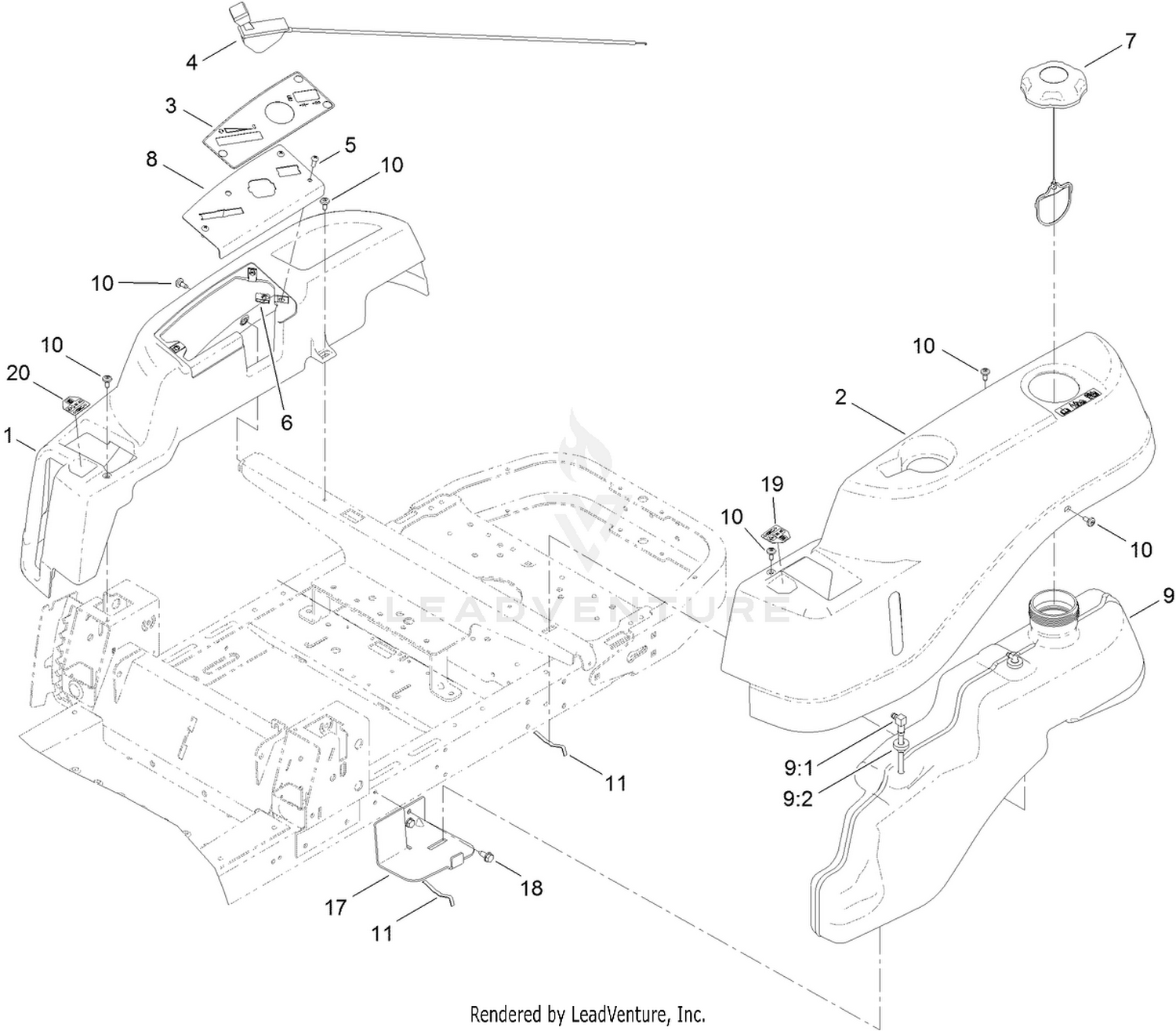 Body Styling and Fuel Tank Assembly