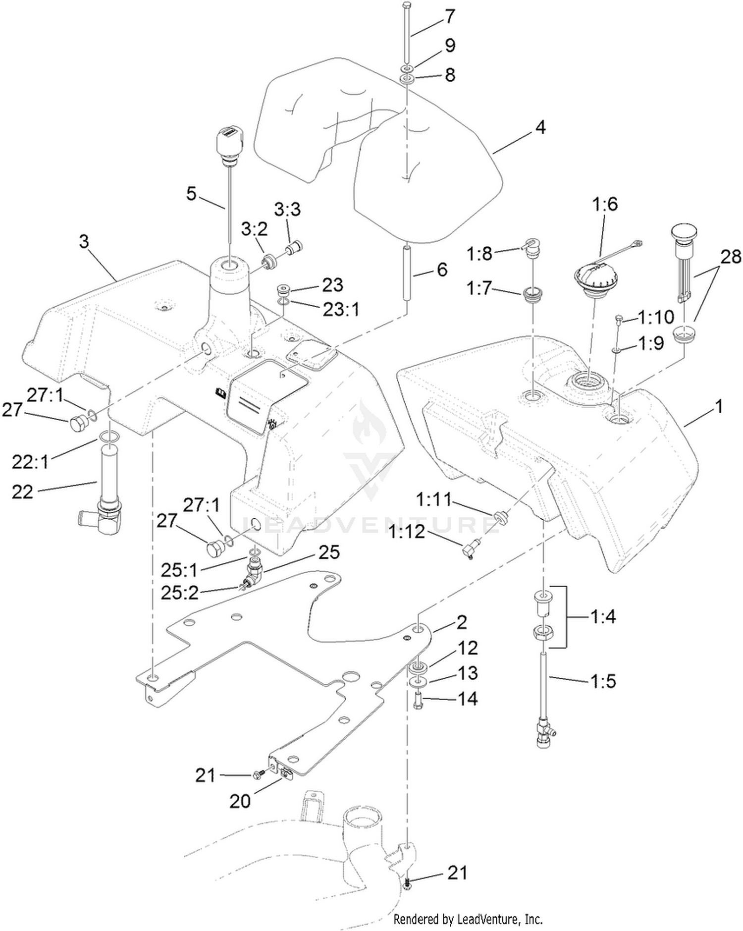 Fuel and Hydraulic Tank Assembly