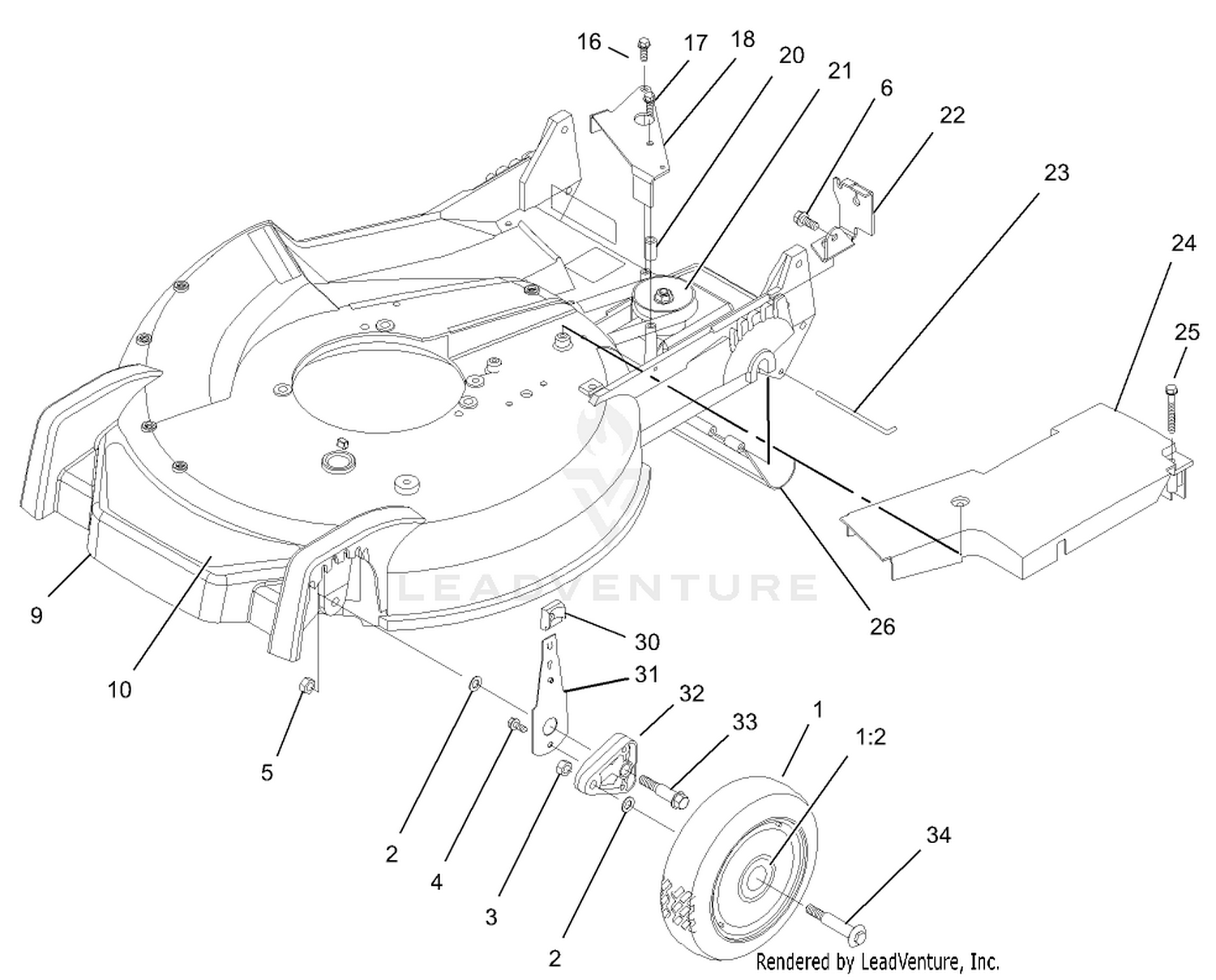 Deck and Wheel Assembly