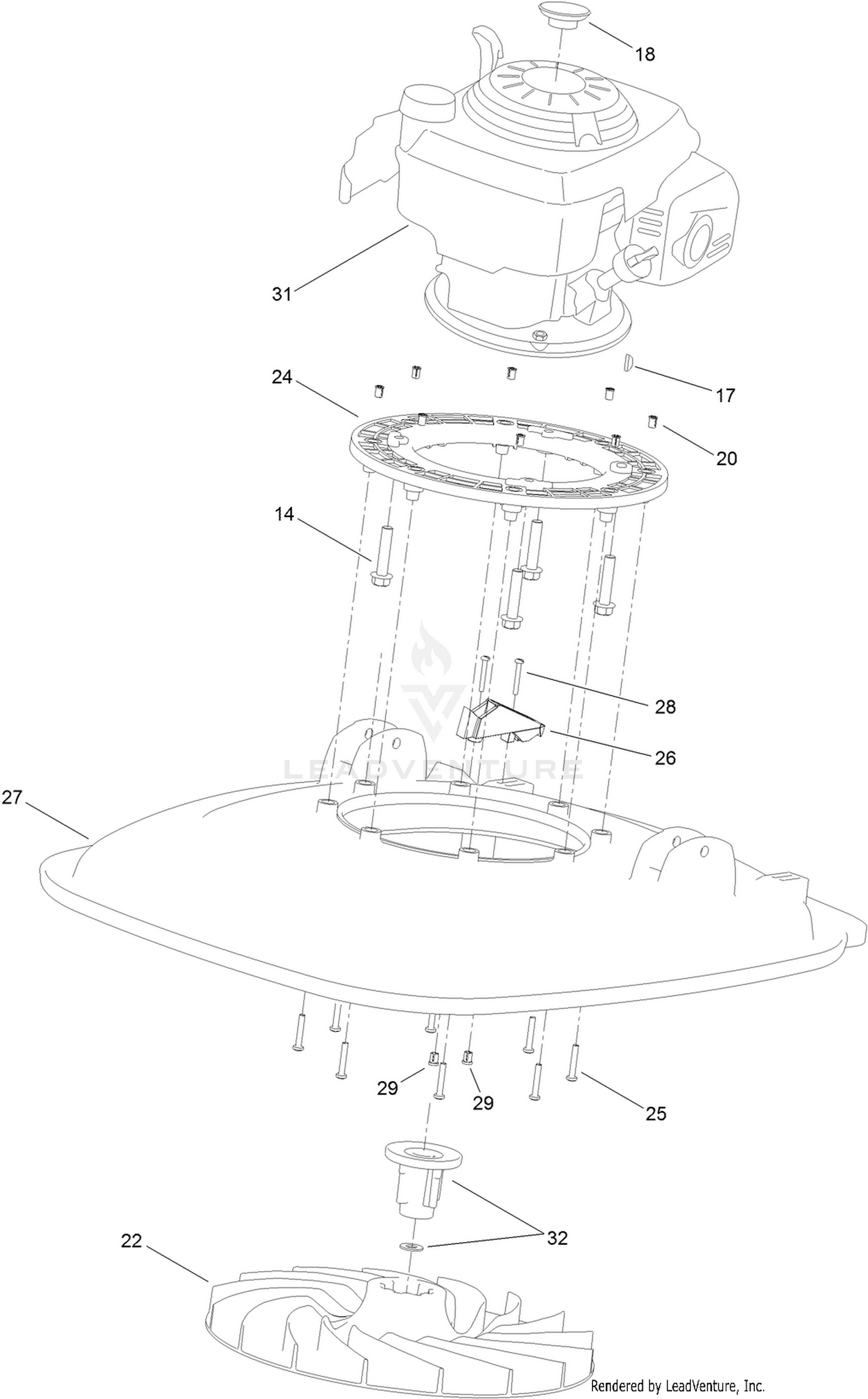 Engine and Deck Assembly
