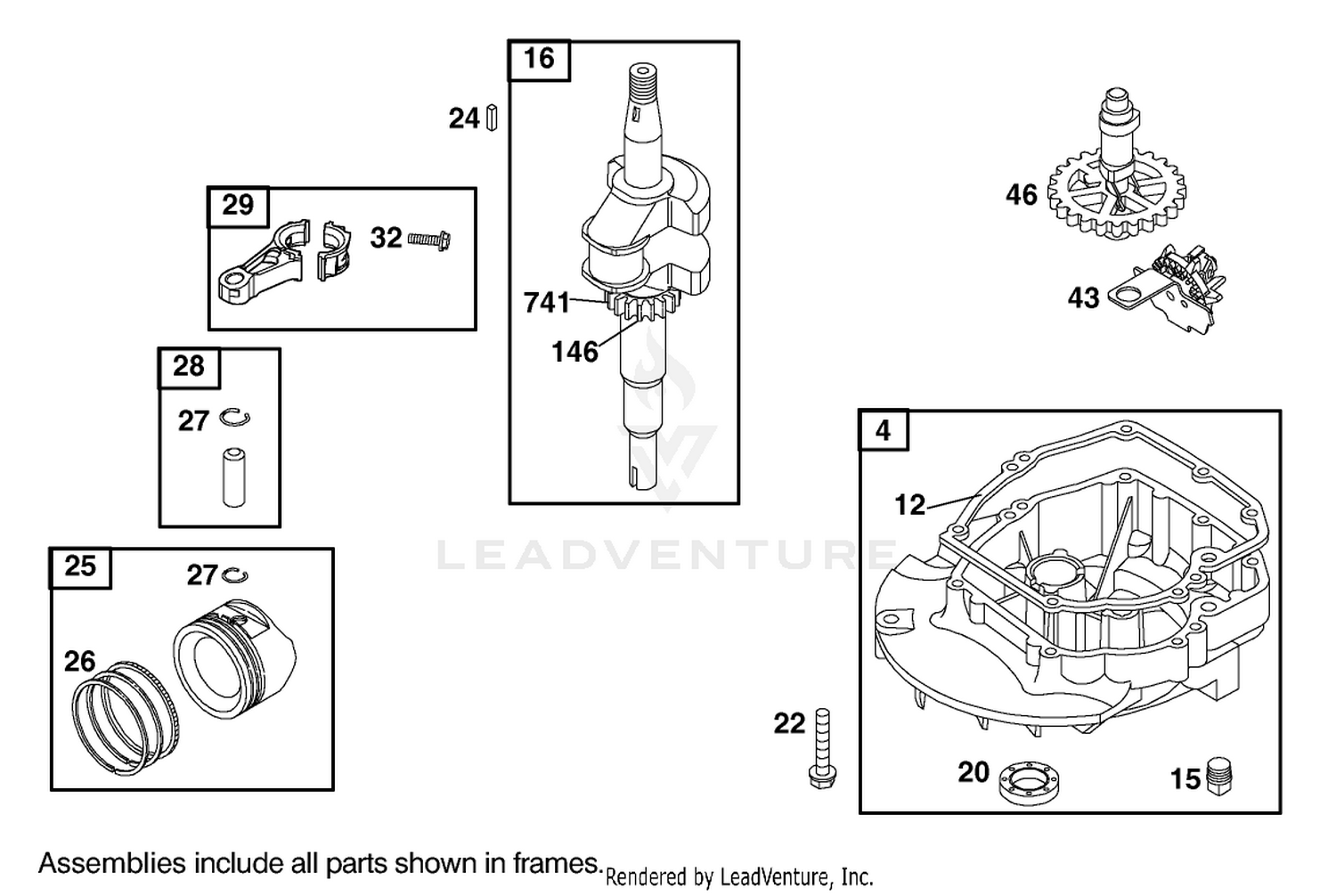 Crankshaft Assembly Engine GTS 200 (Only on: 20789)