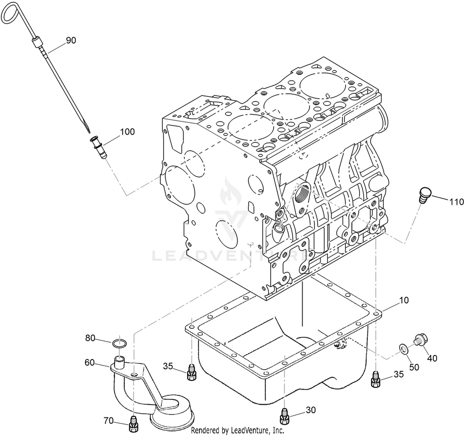 Oil Pan and Dipstick Assembly