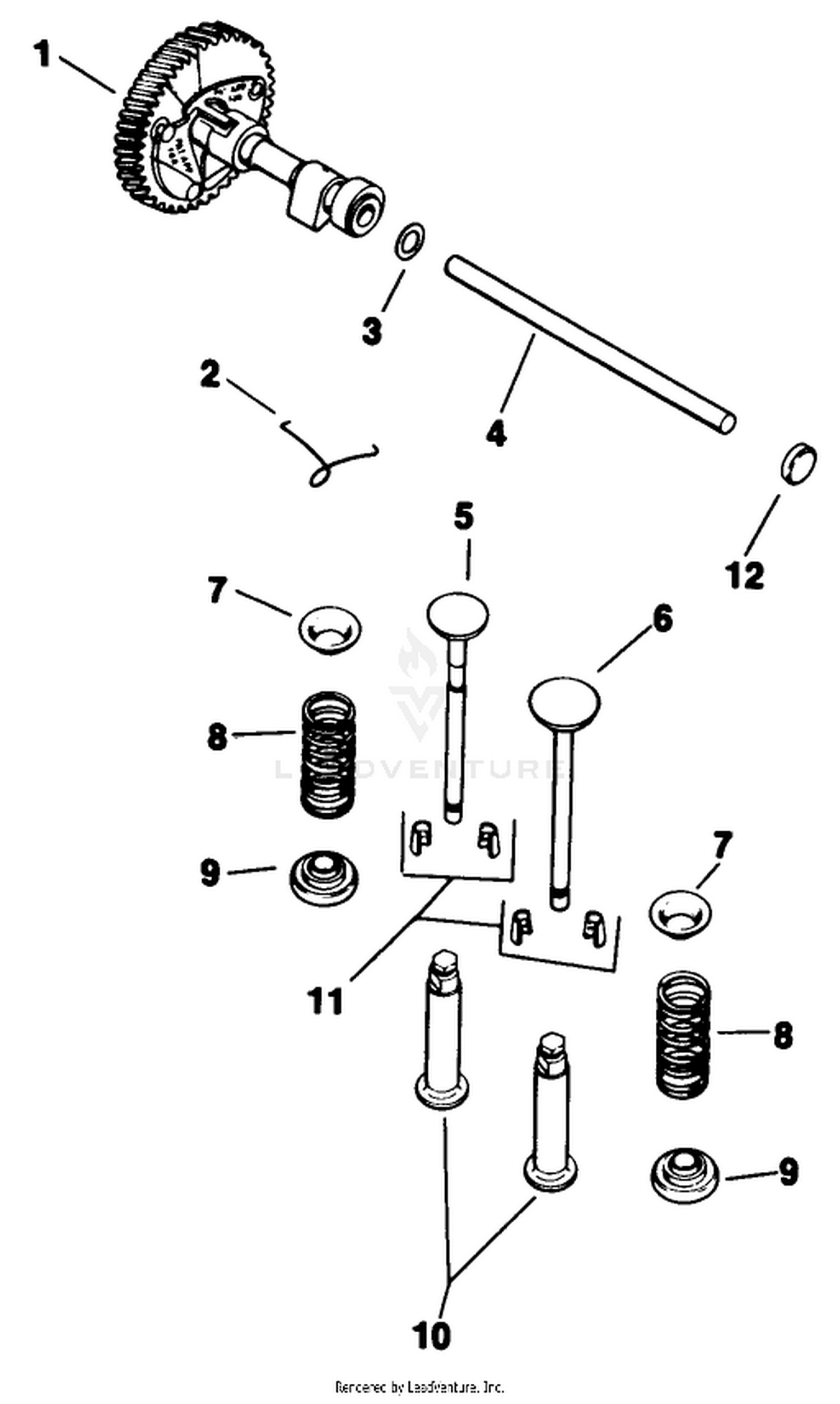 Camshaft  Valves-Engine Assembly-Kohler Model No. K321s-711533