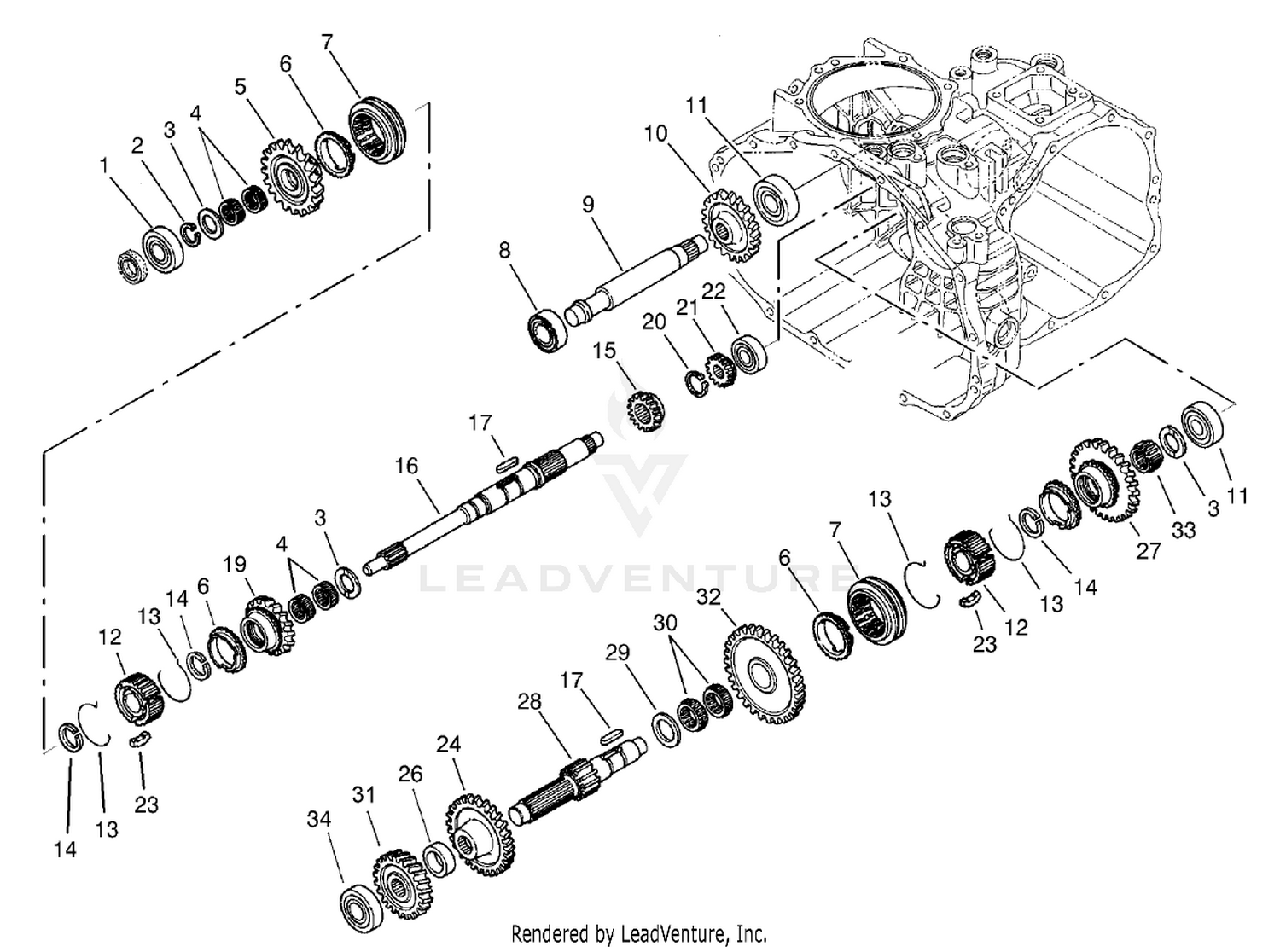 Gear Shaft Assembly  Transaxle Assembly No. 104-9078