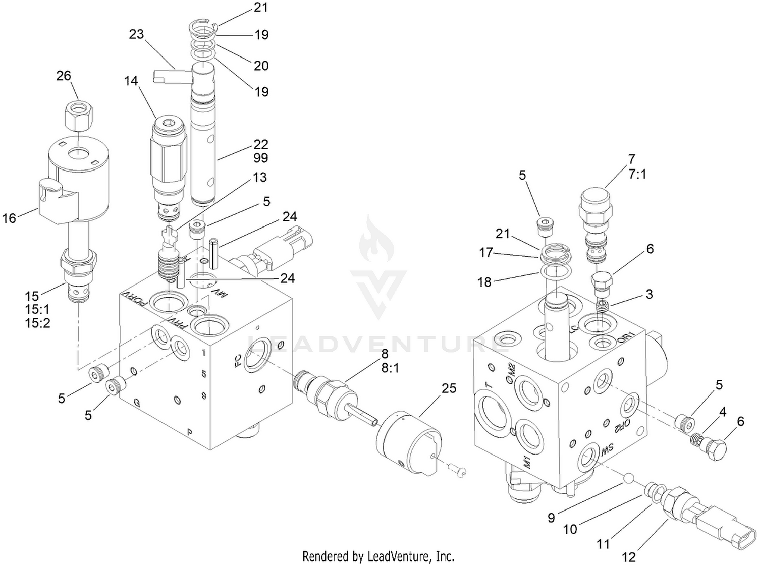 Hydraulic Mow Manifold Assembly No. 117-9858