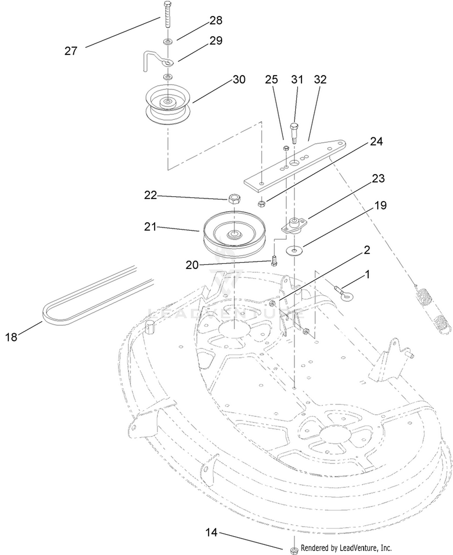 38in Deck Blade Drive Assembly